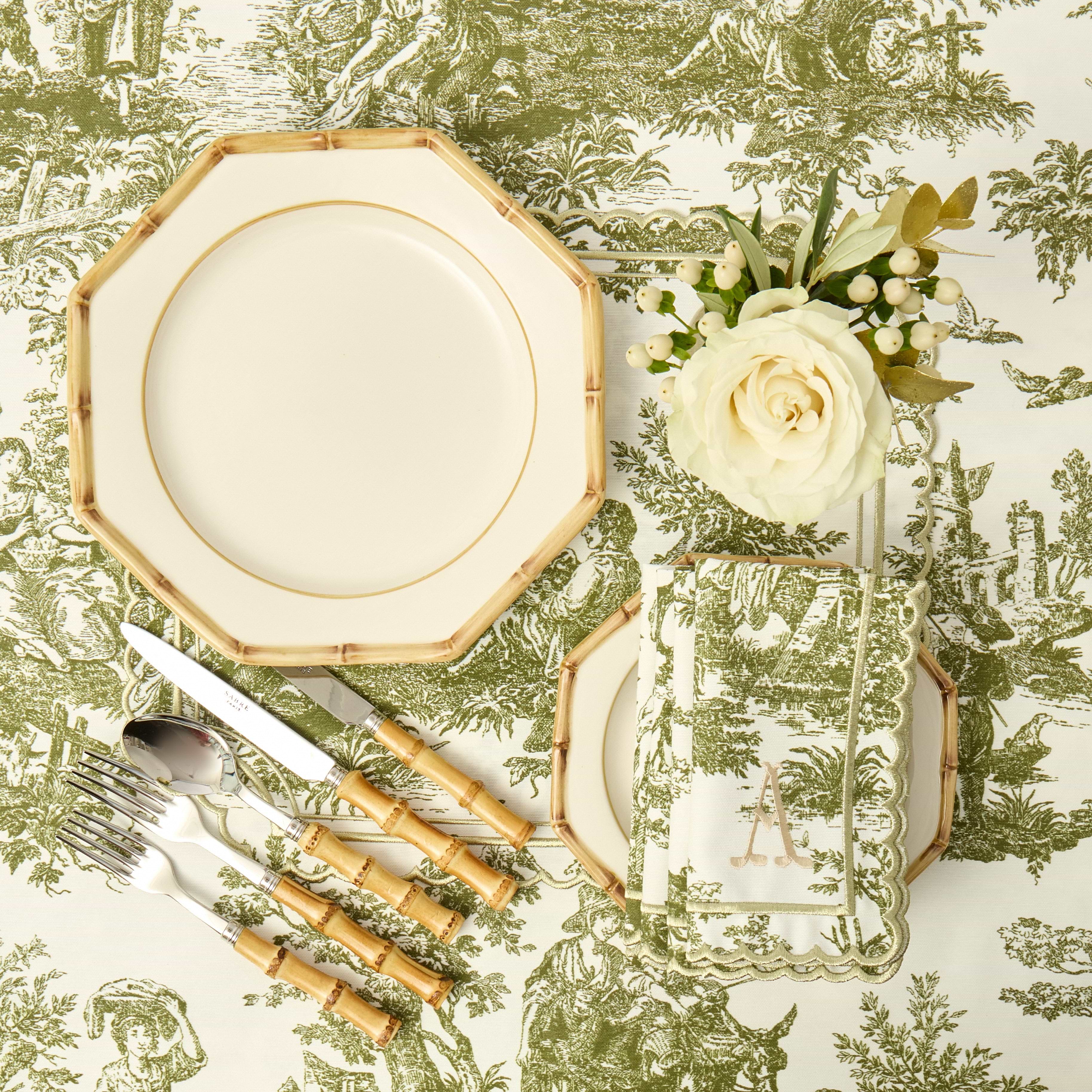 Olive & Gold Toile Louisa Napkins (Set of 4)