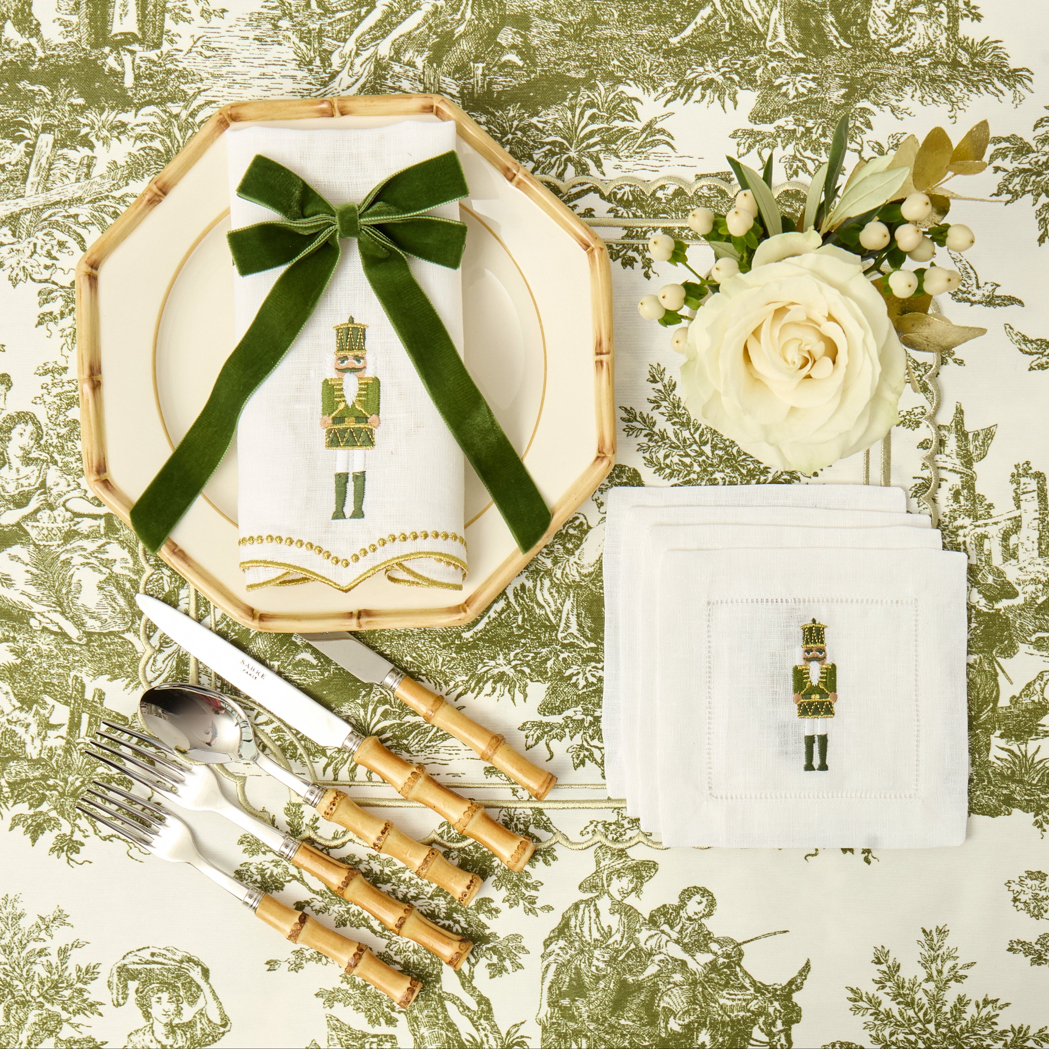 Eloise Nutcracker Embroidered Linen Napkins (Set of 4)