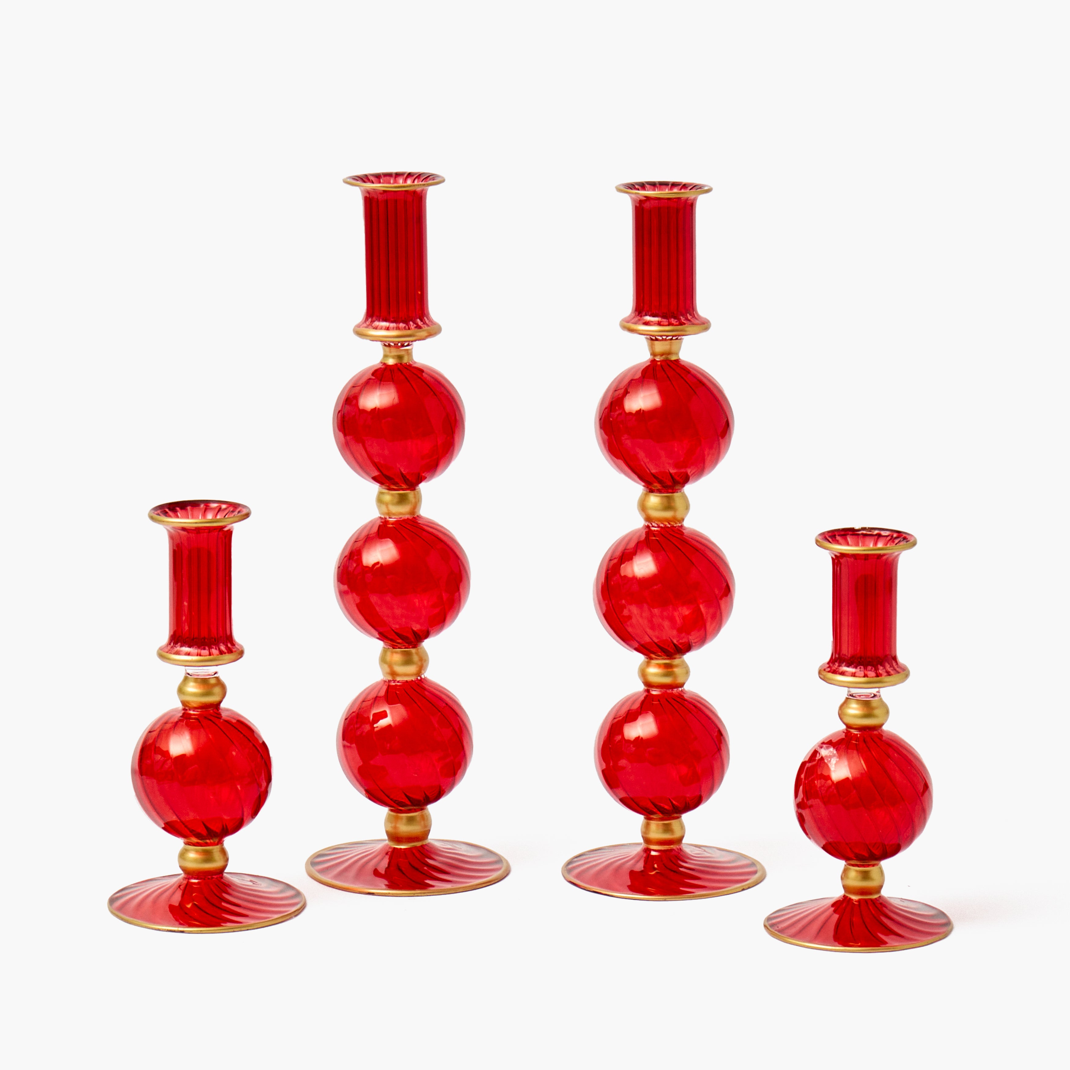 Red & Gold Camille Candle Set (Gold)
