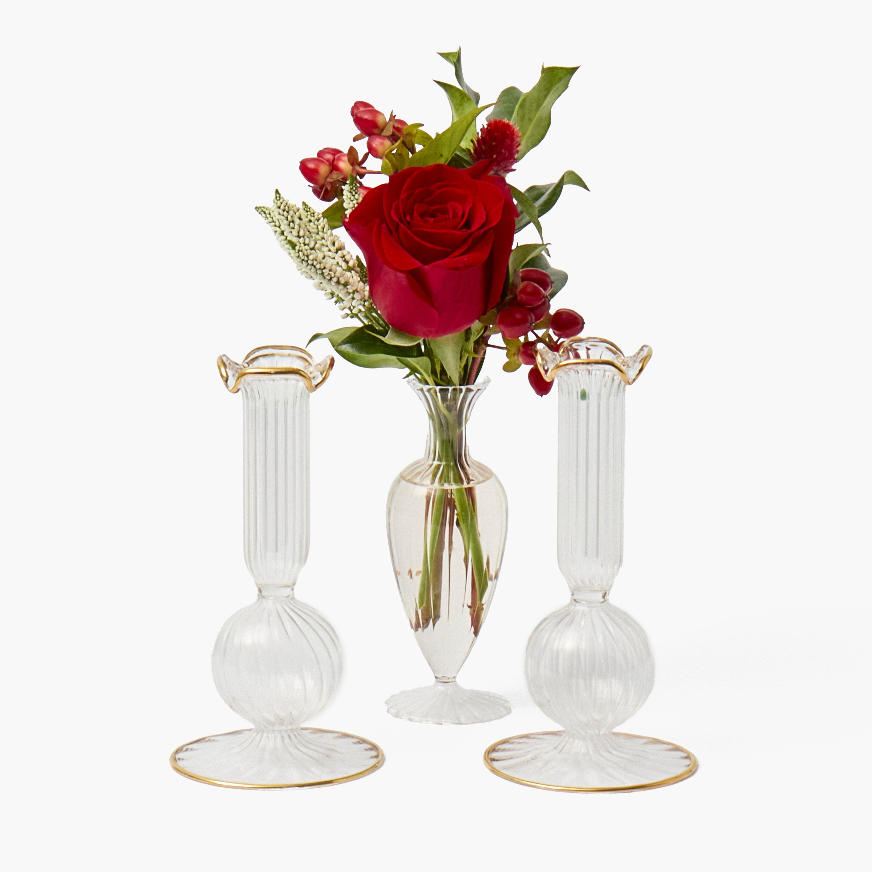 Gold Small Mia Candle Holders (Pair)