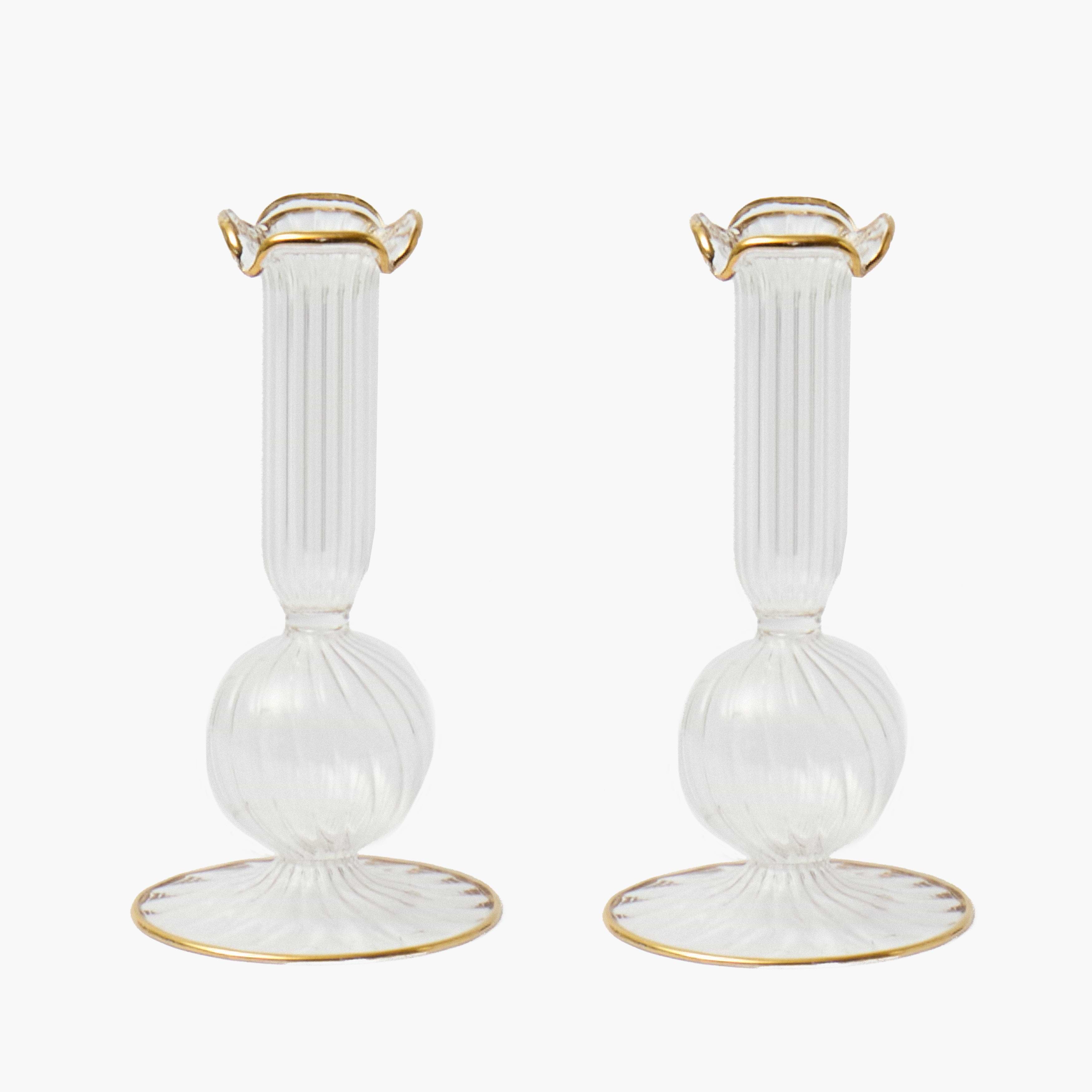 Gold Small Mia Candle Holders (Pair)