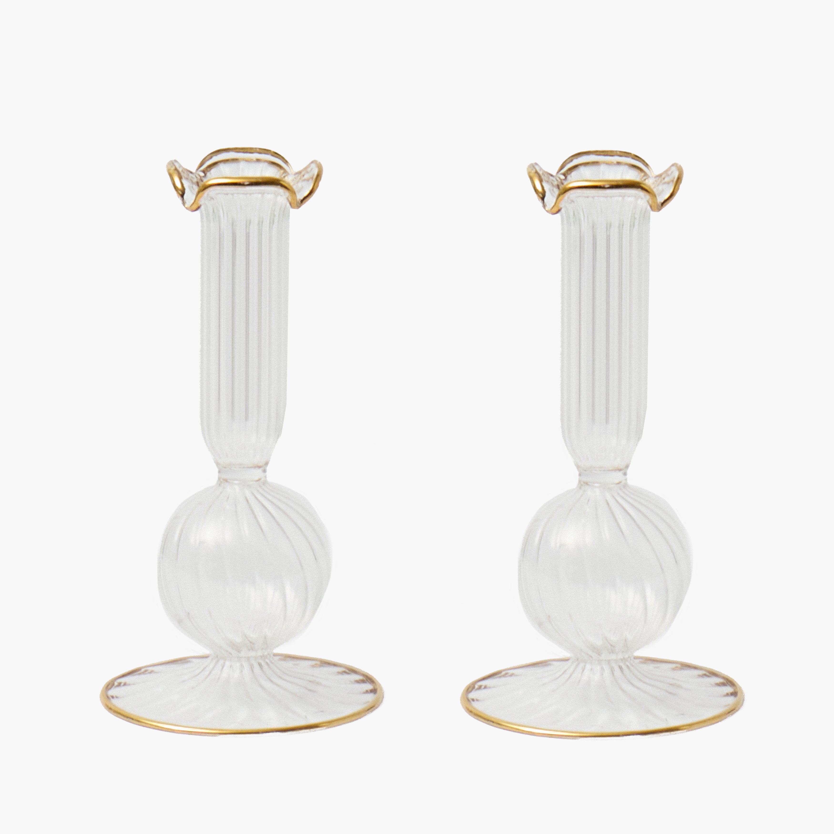 Gold Small Mia Candle Holders (Pair)