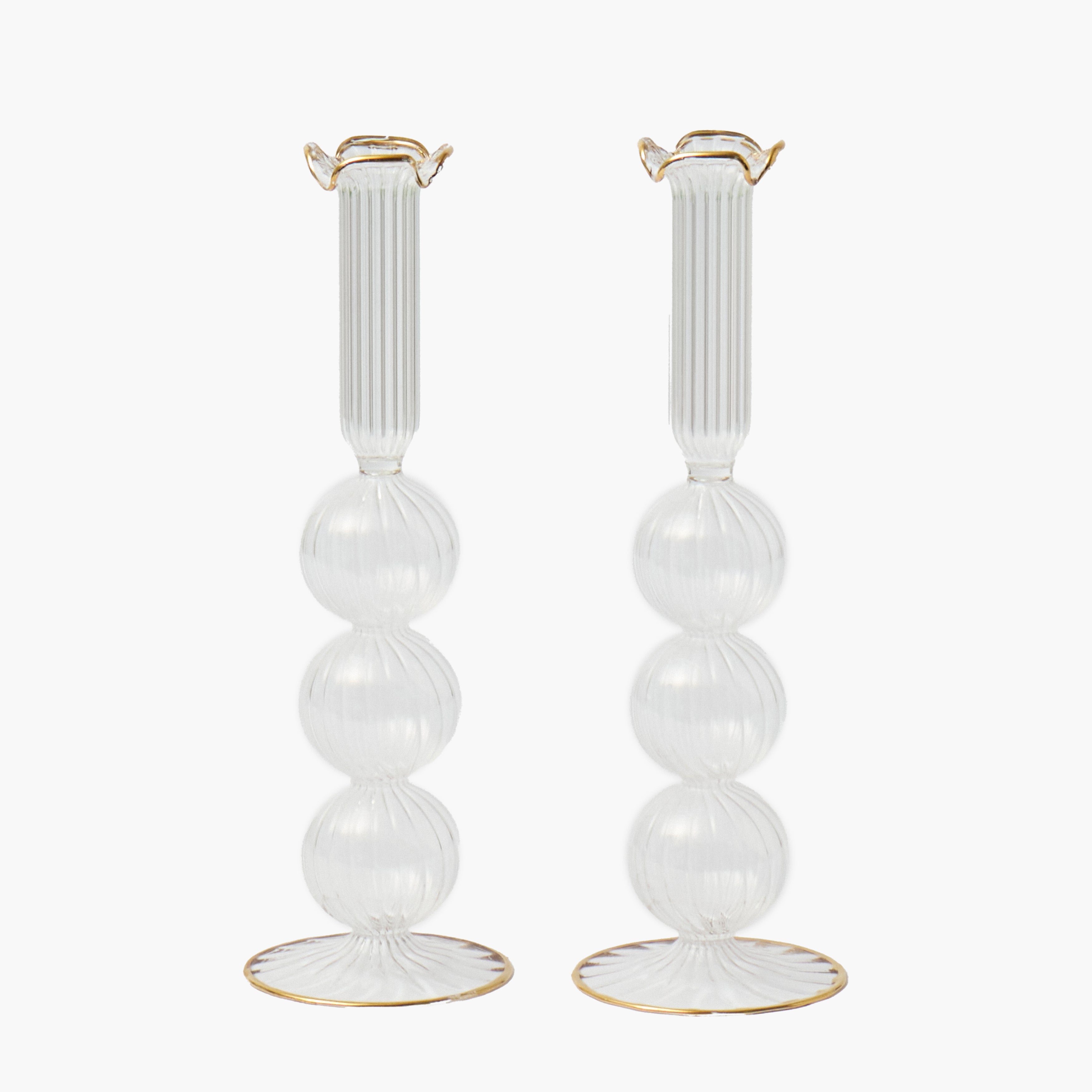 Gold Large Mia Candle Holders (Pair)