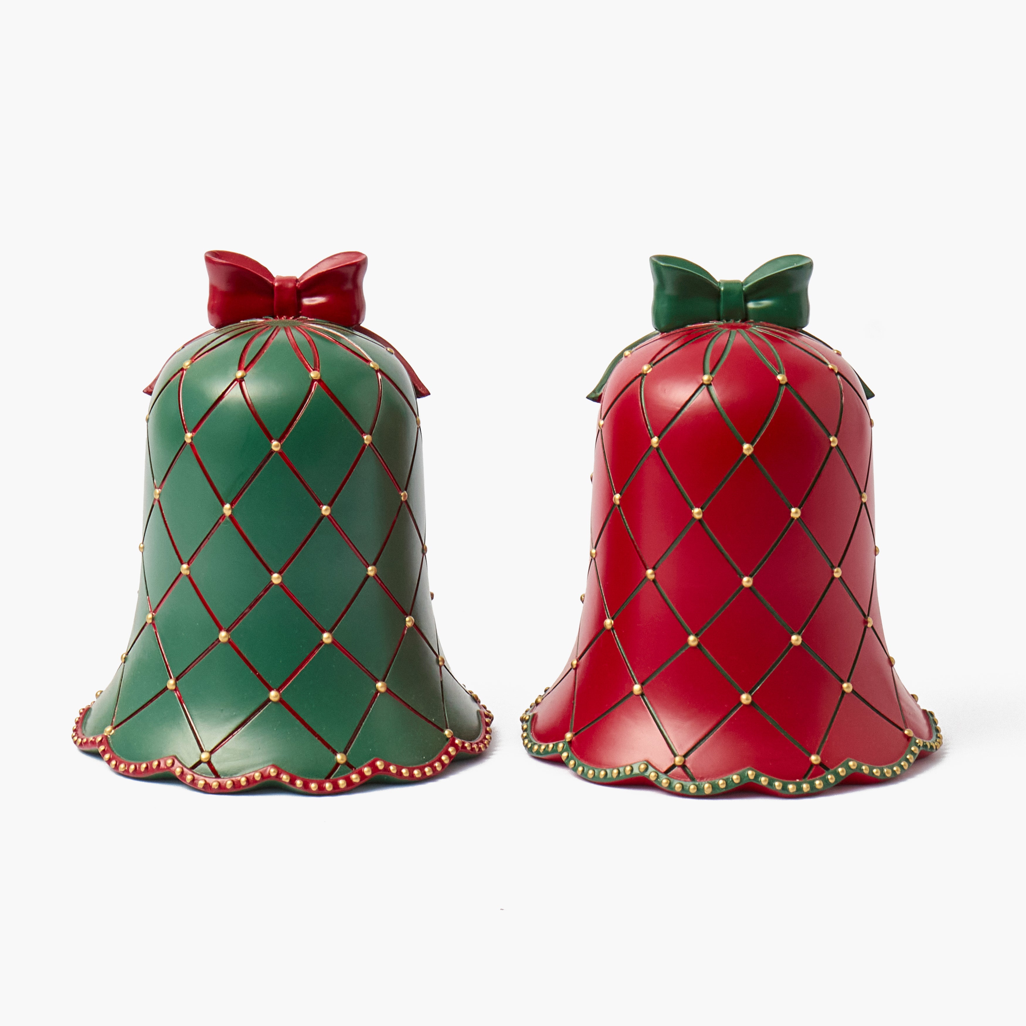 Christmas Bells with Nutcracker (Pair)