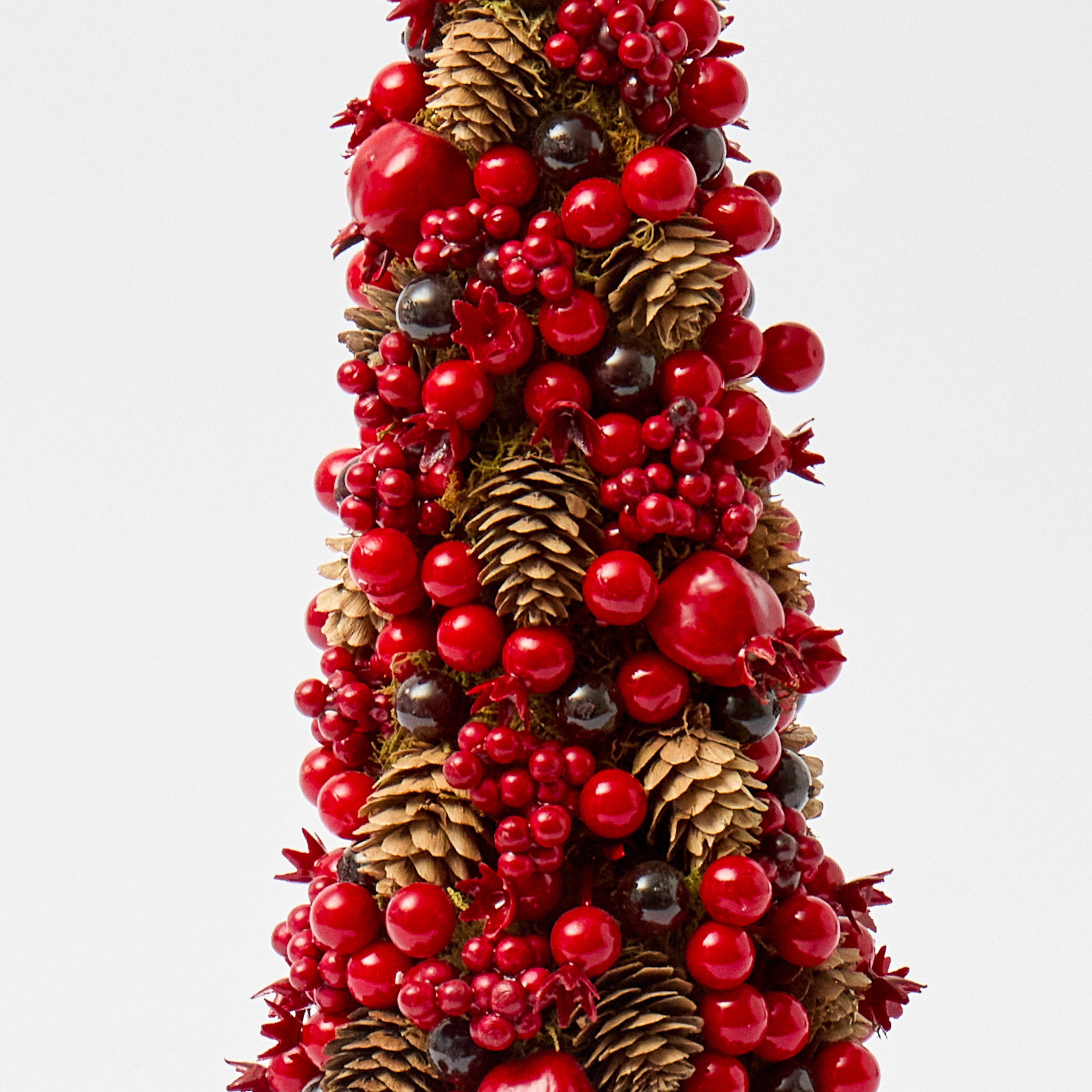 Red Berry & Pinecone Tree (Pair)
