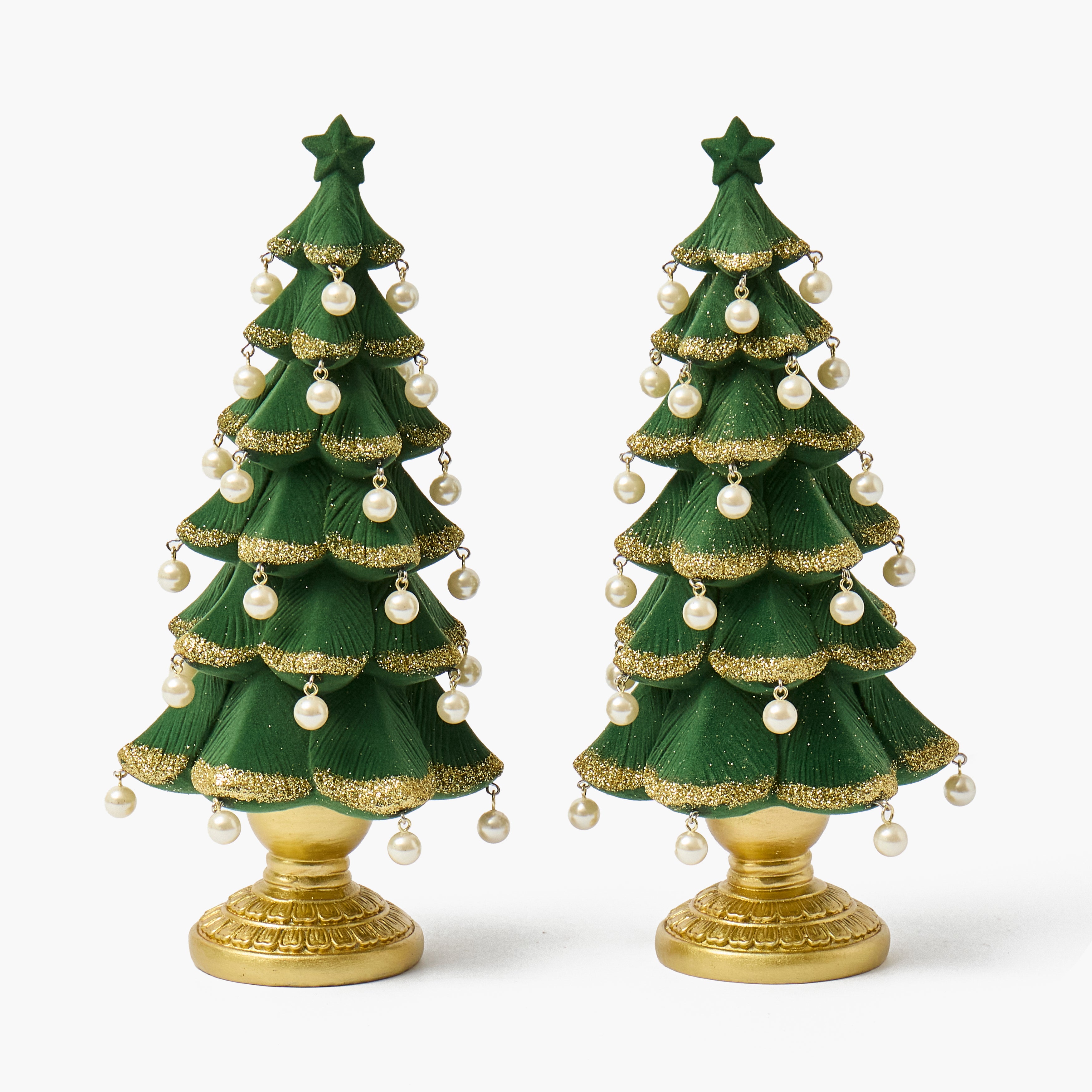 Forest Green & Pearl Tree (Pair) - 30cm