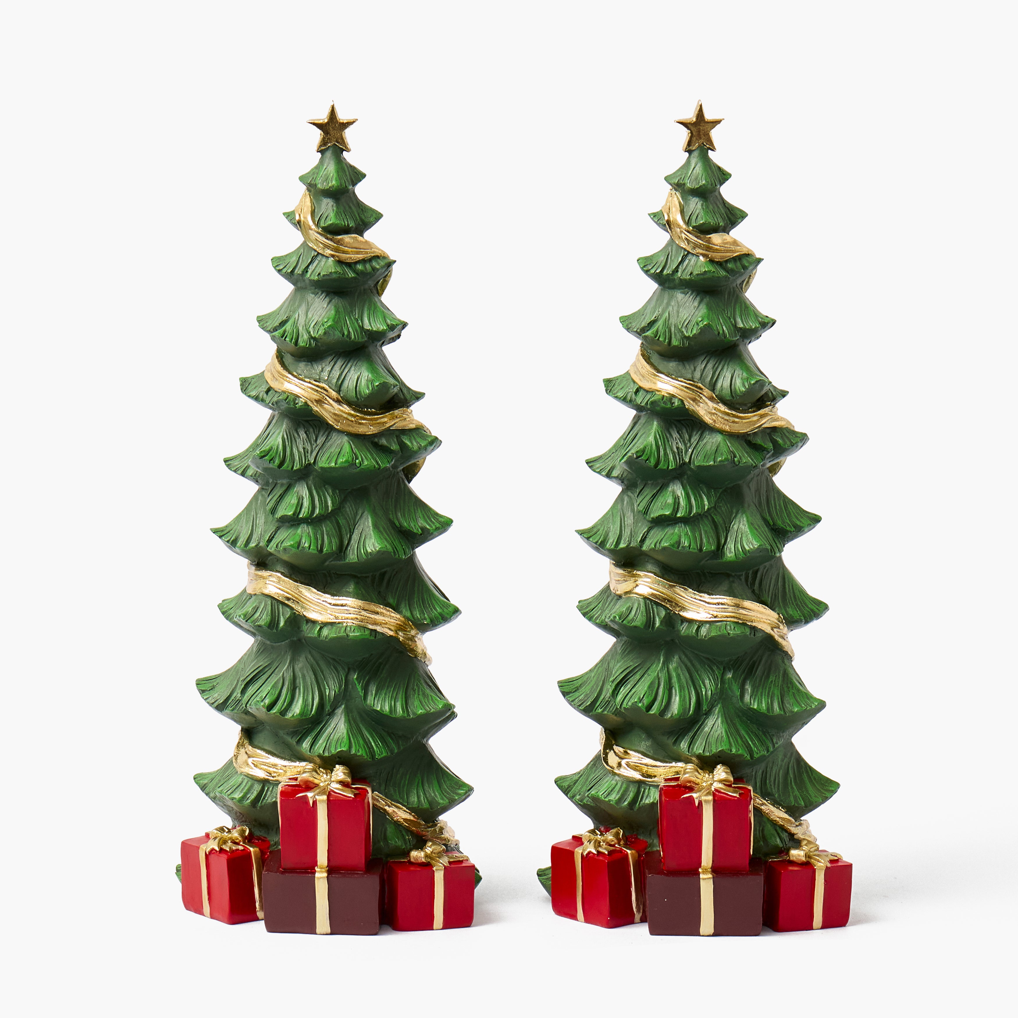 Christmas Tree with Gifts (Pair) - 39cm