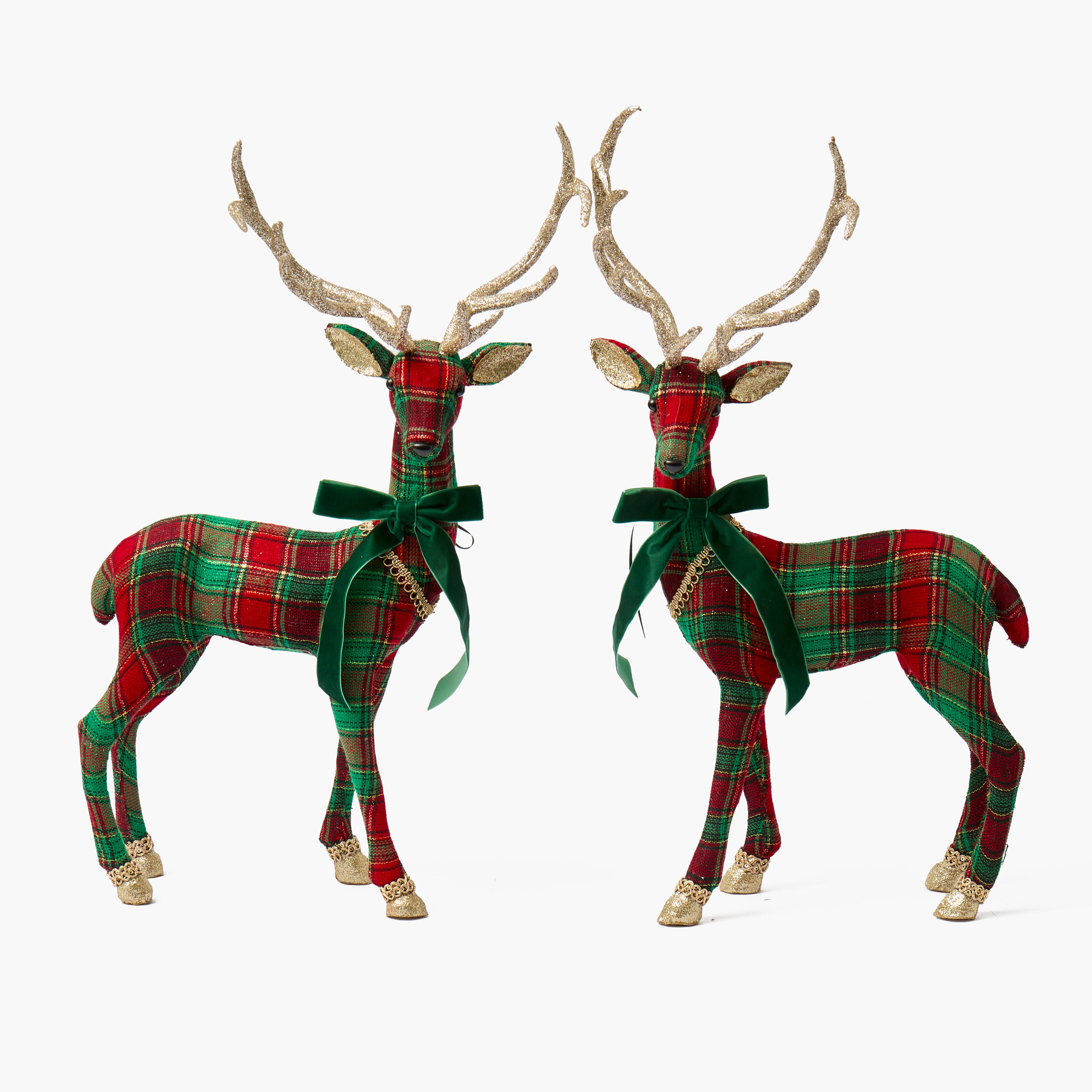 Tartan Standing Reindeer (Pair)