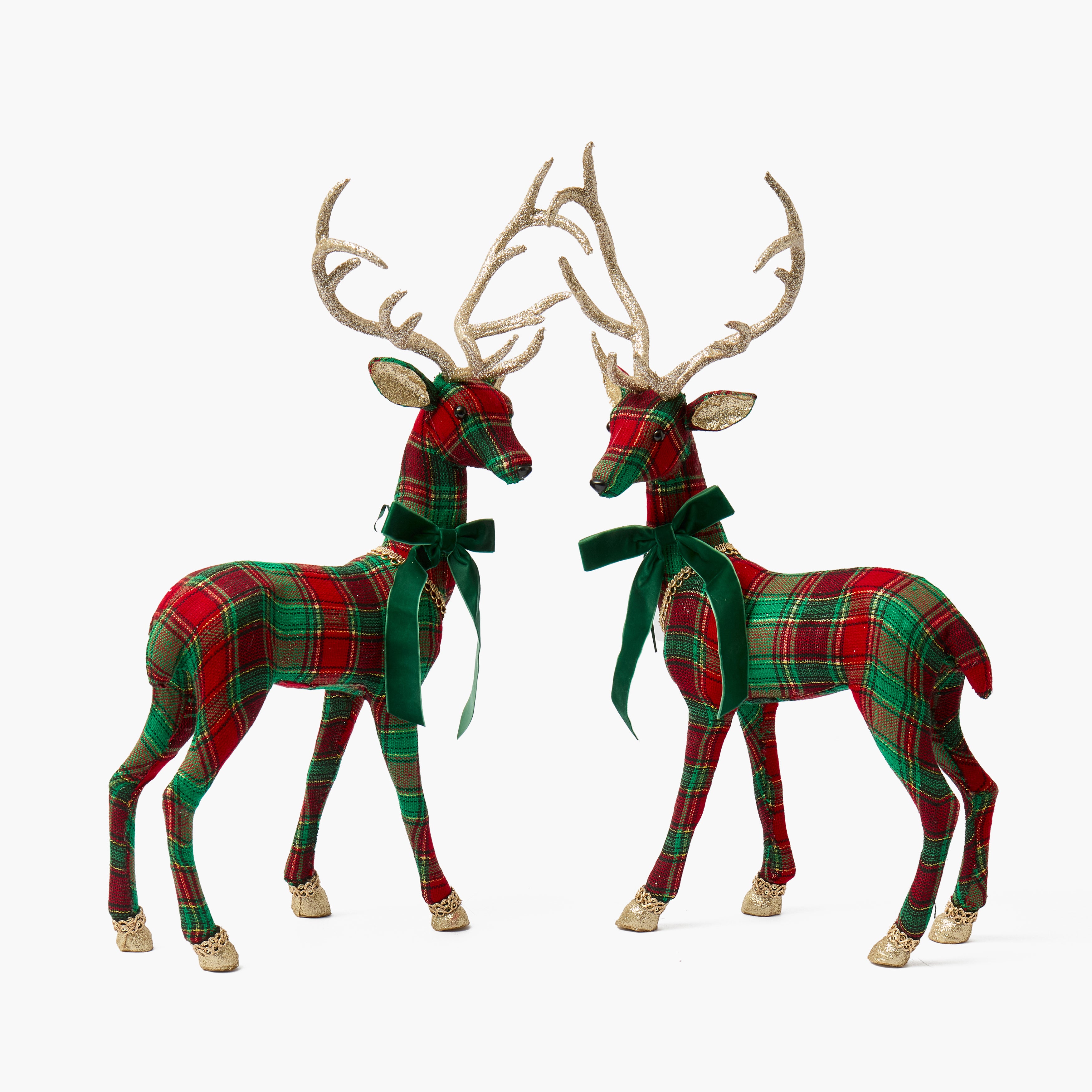 Tartan Standing Reindeer (Pair)