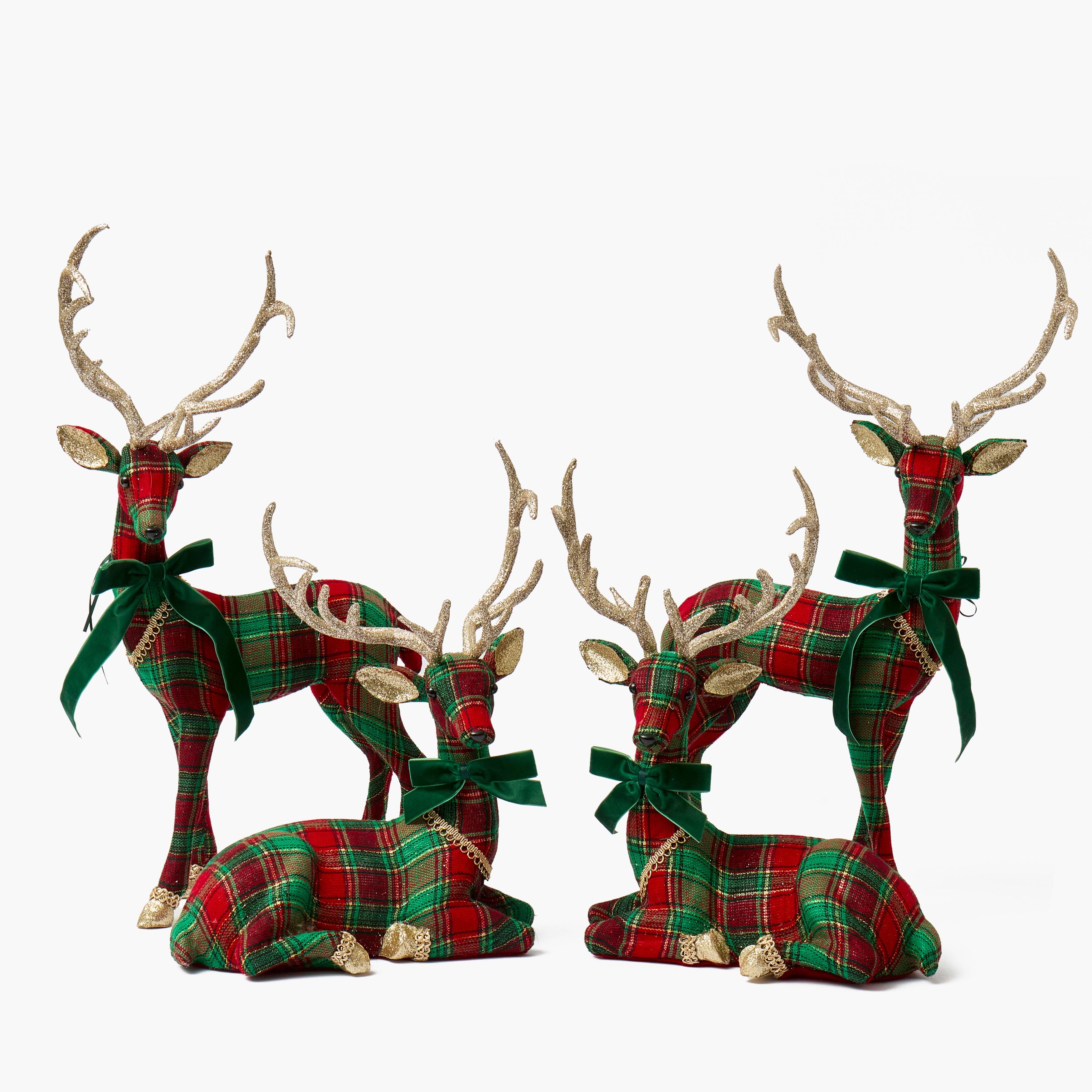Tartan Standing Reindeer (Pair)
