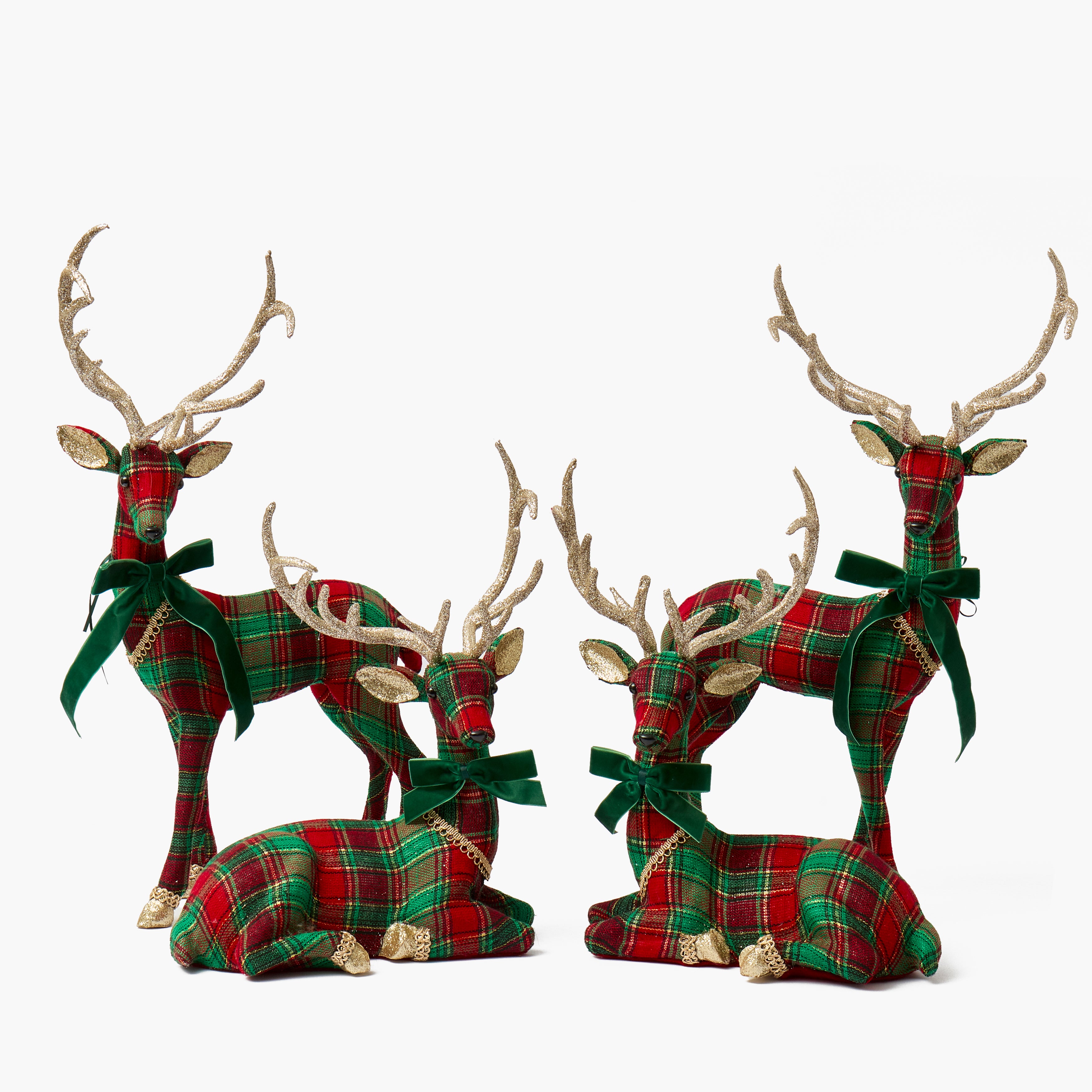 Tartan Standing Reindeer (Pair)