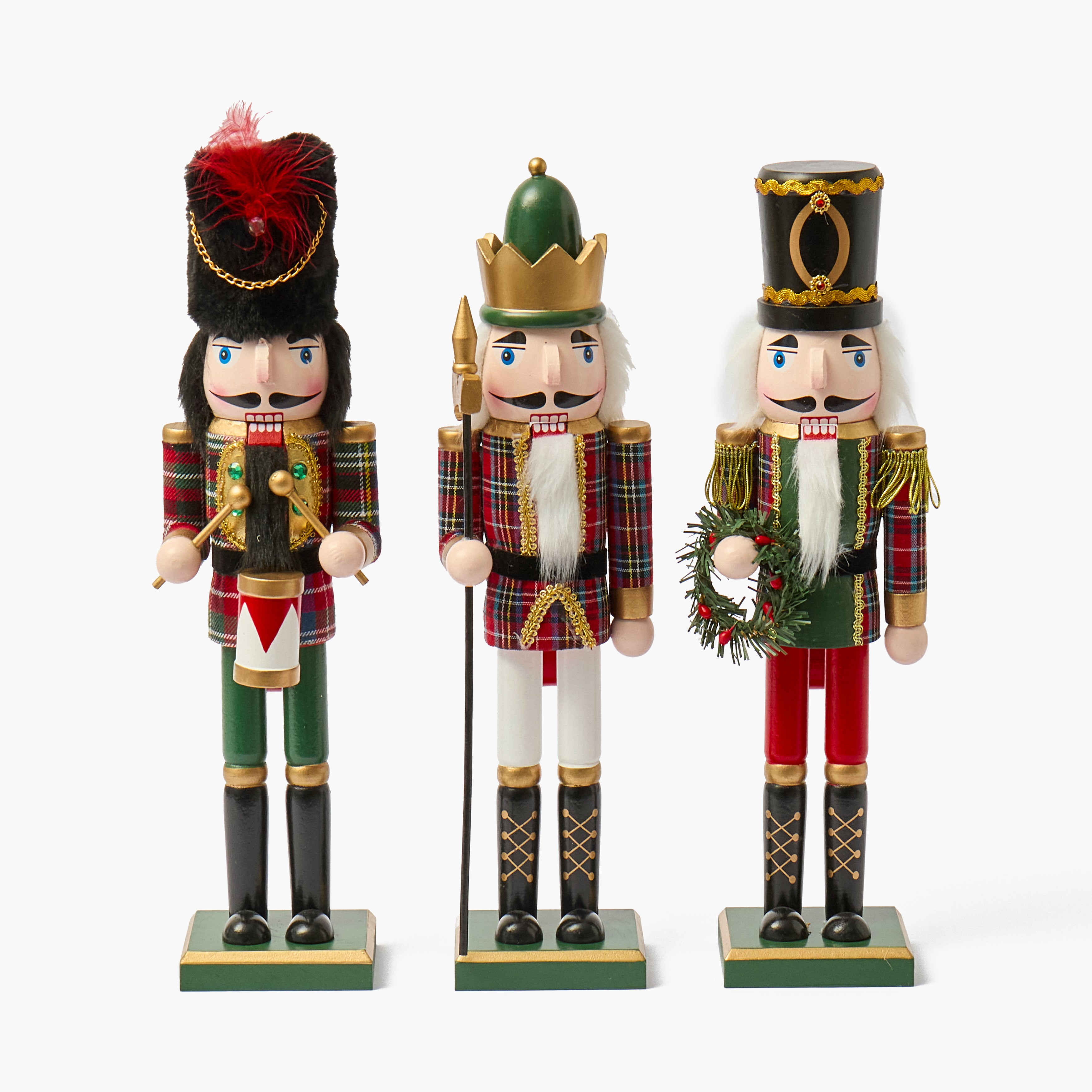 Tartan Nutcracker (Set of 3) - 38cm