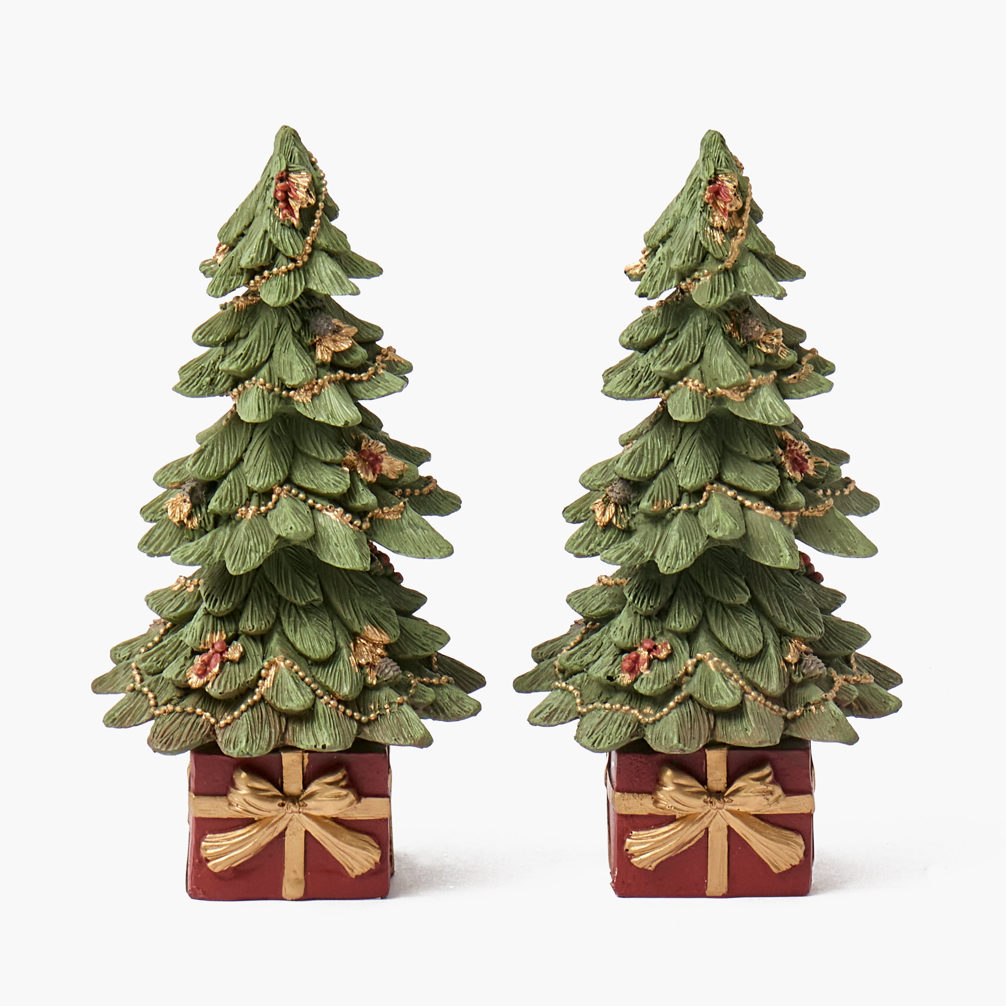 Gold Beaded Christmas Tree (Pair)