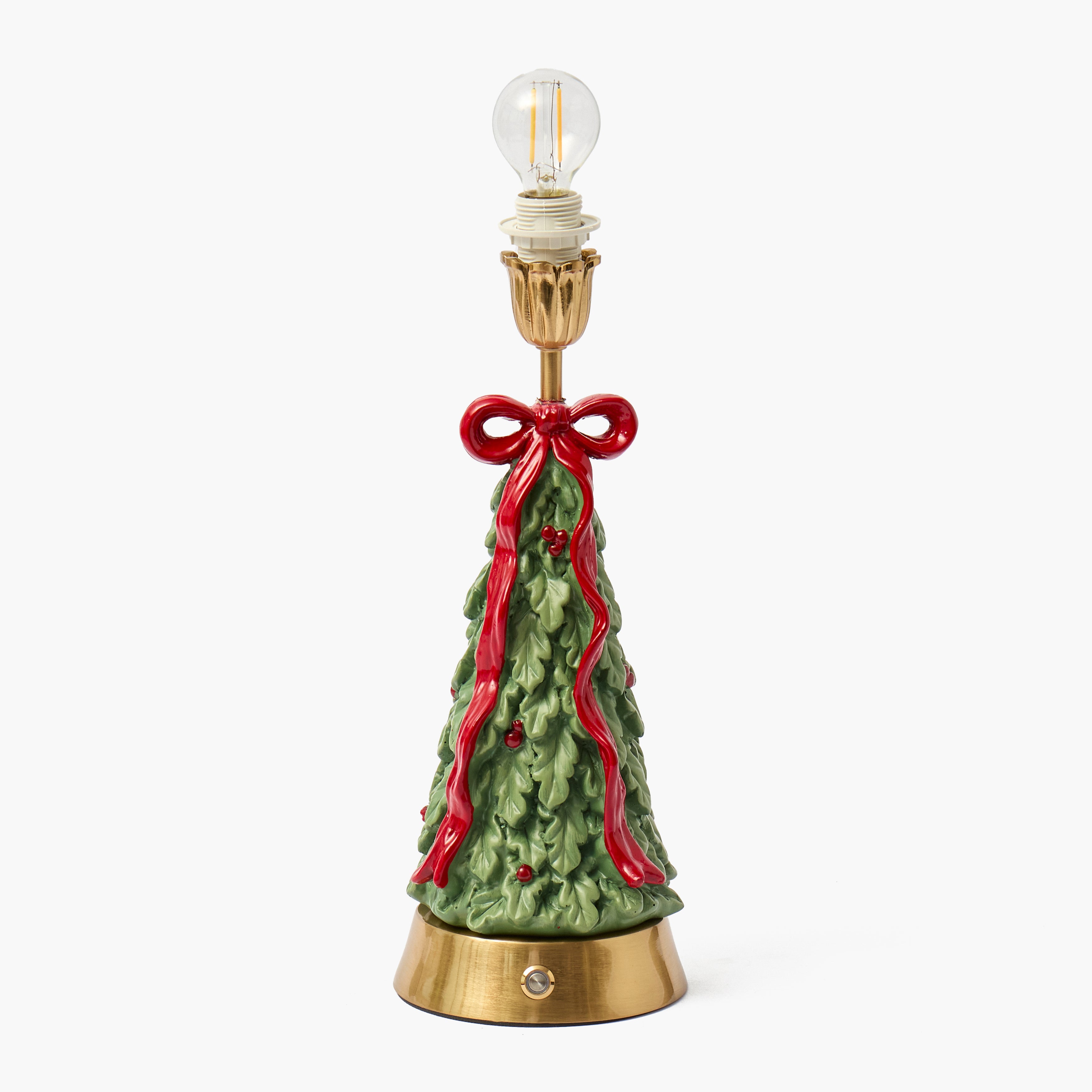 Ribboned Christmas Tree Rechargeable Lamp