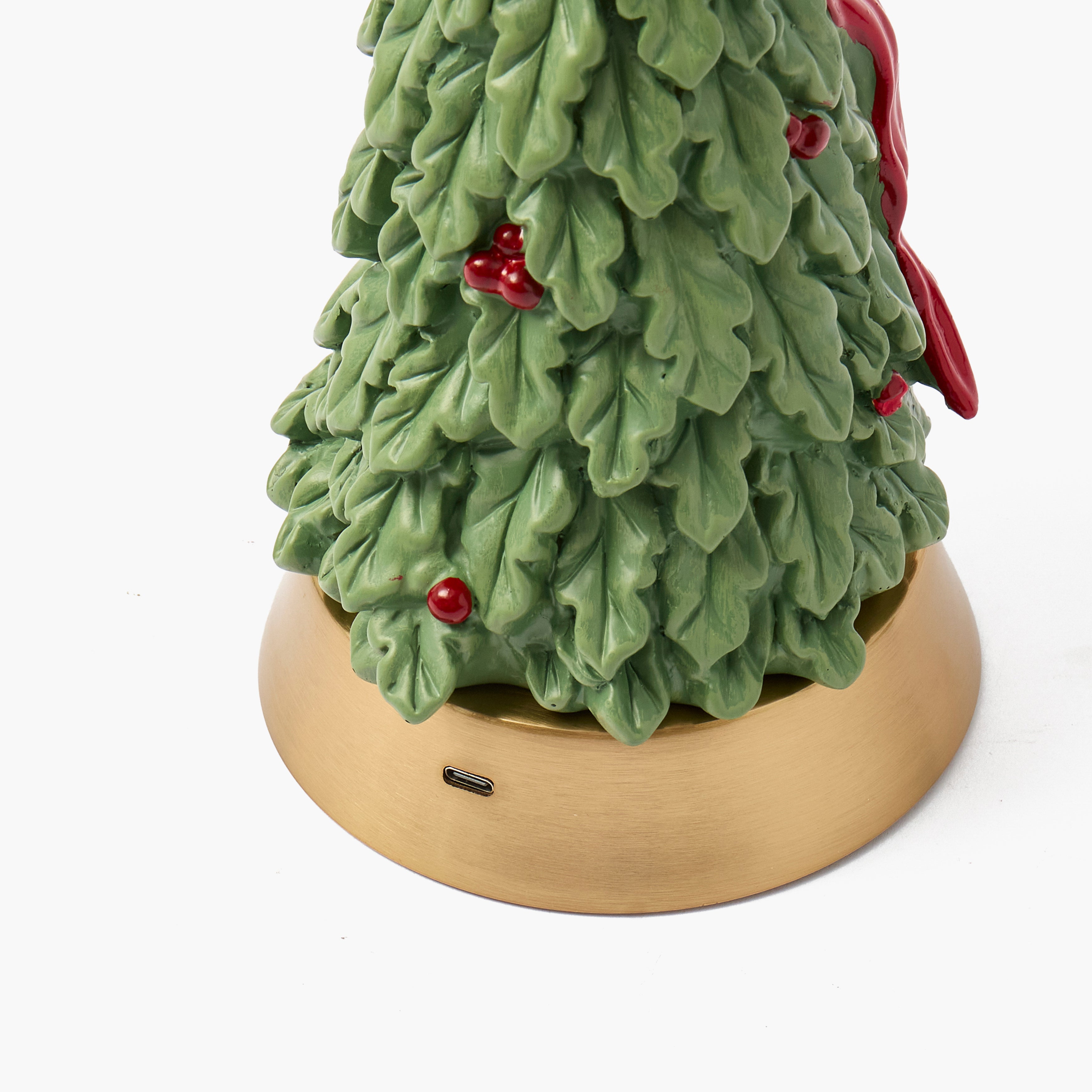 Ribboned Christmas Tree Rechargeable Lamp
