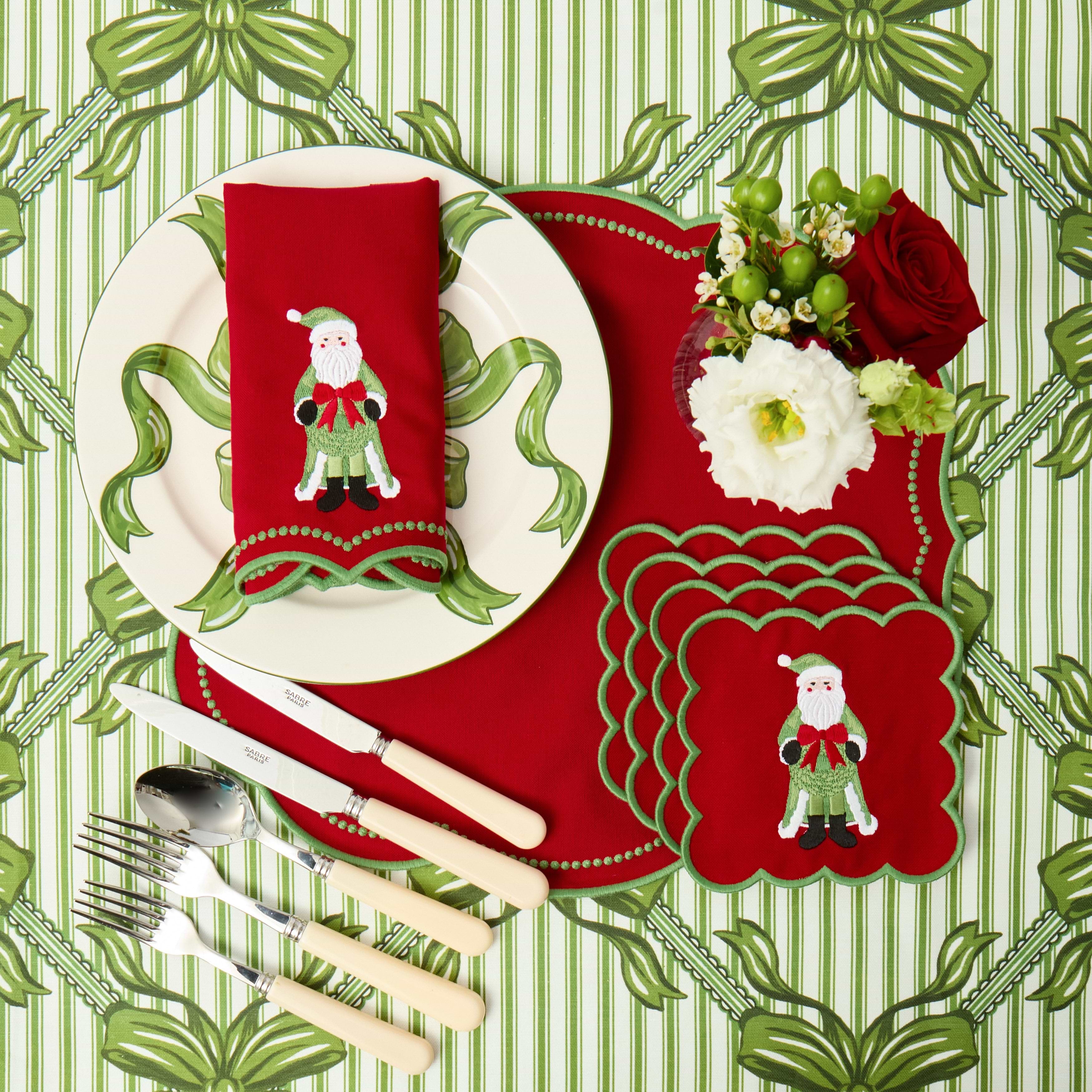 Green Audrey Bow Tablecloth