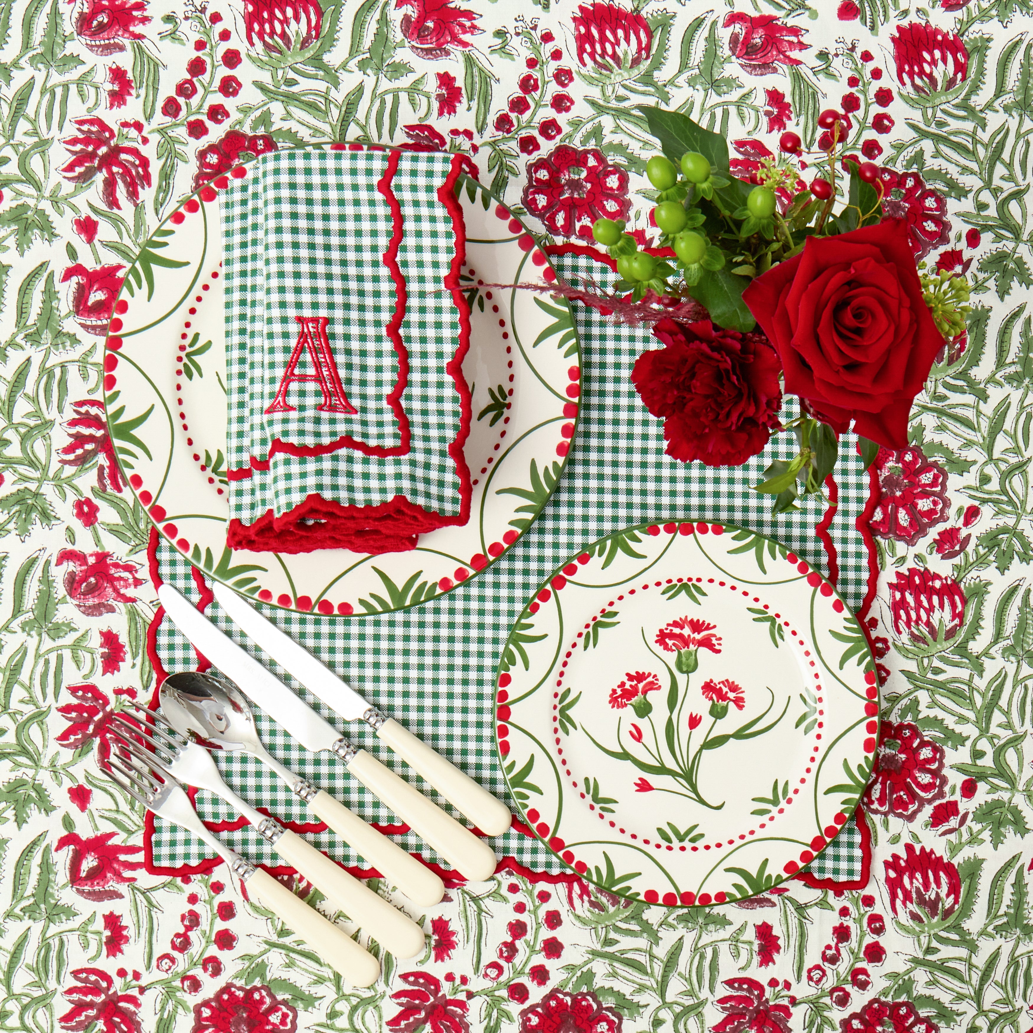 Red & Green Isobel Tablecloth