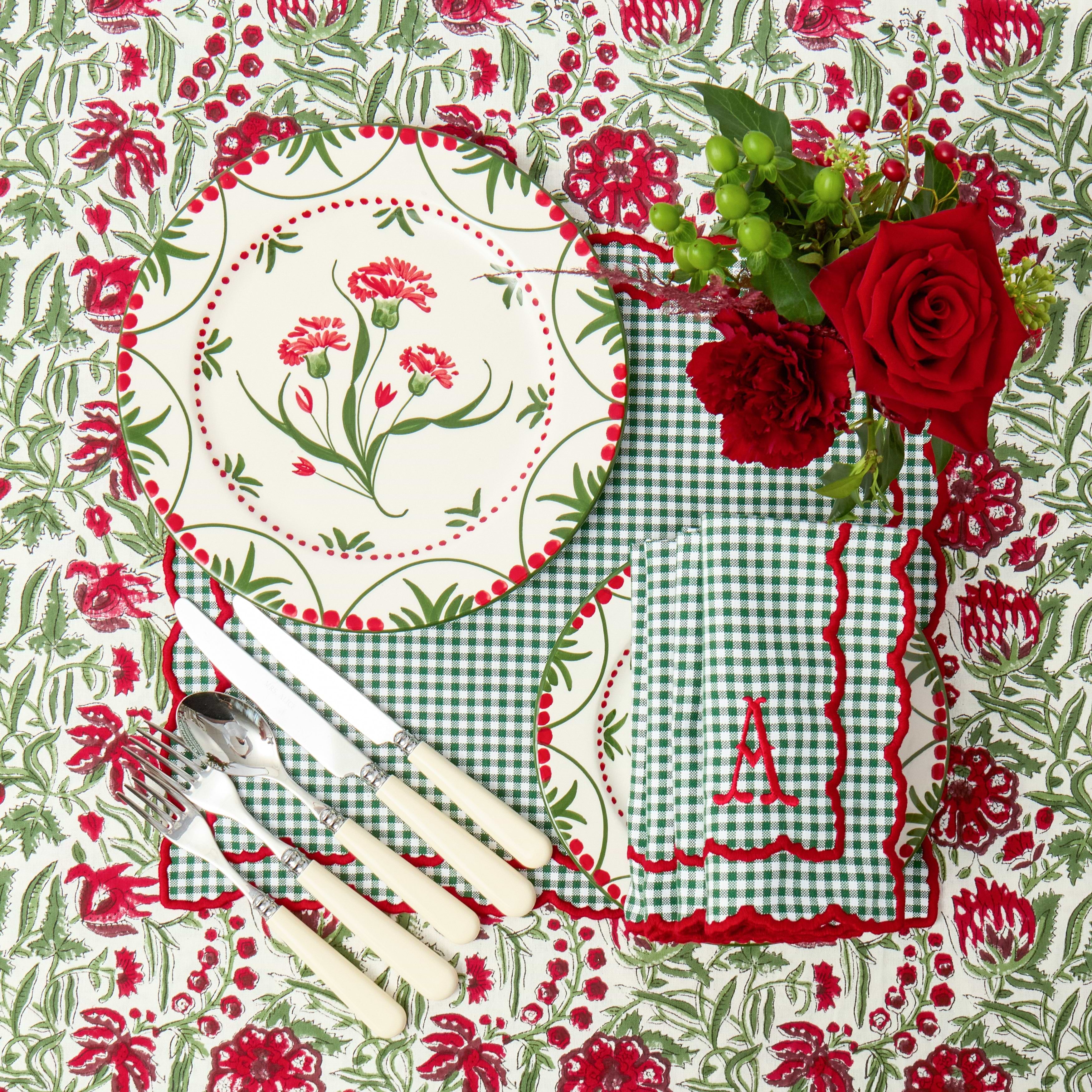 Red & Green Santa Kristina Dinner Plate