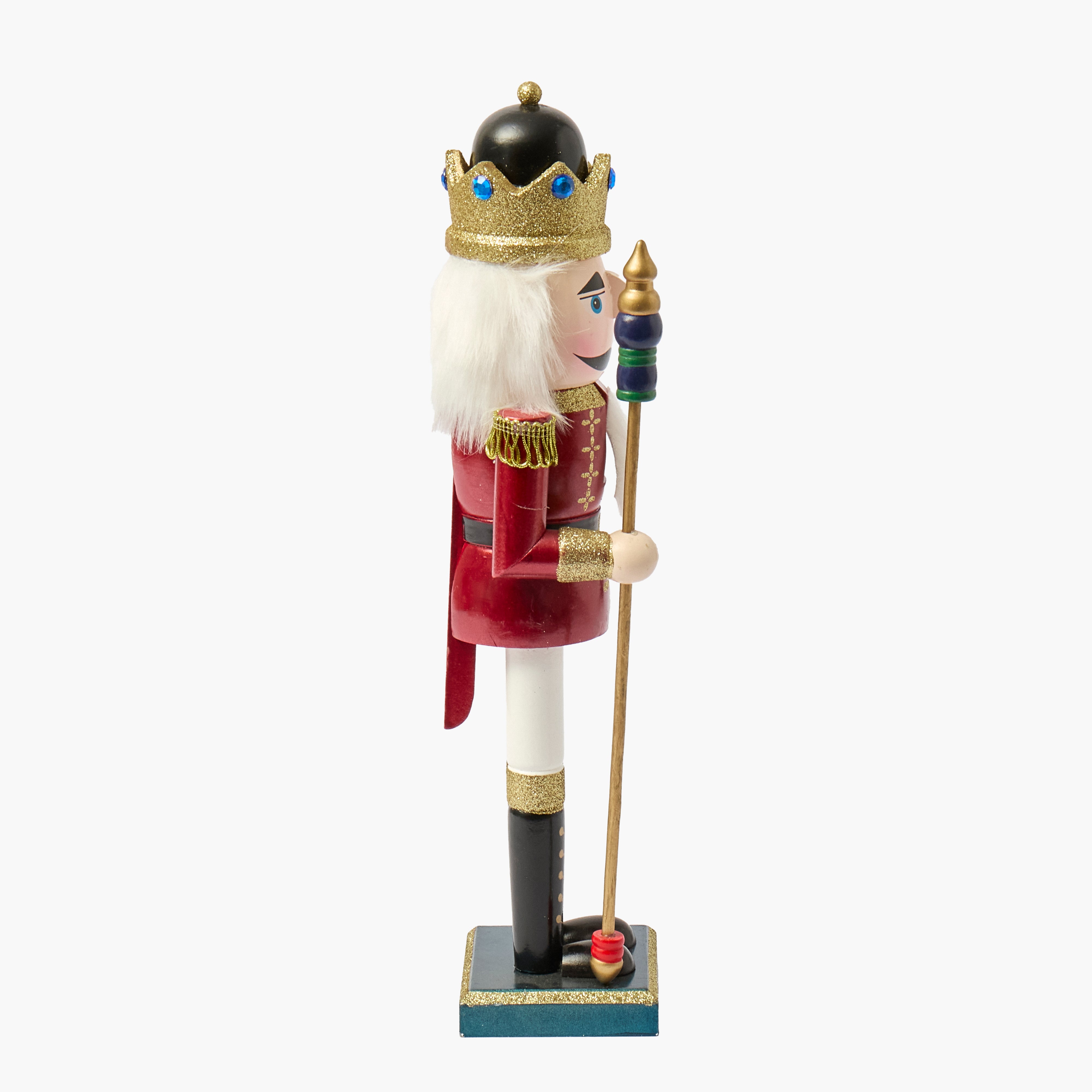Burgundy & White Nutcracker (Pair) - 38cm