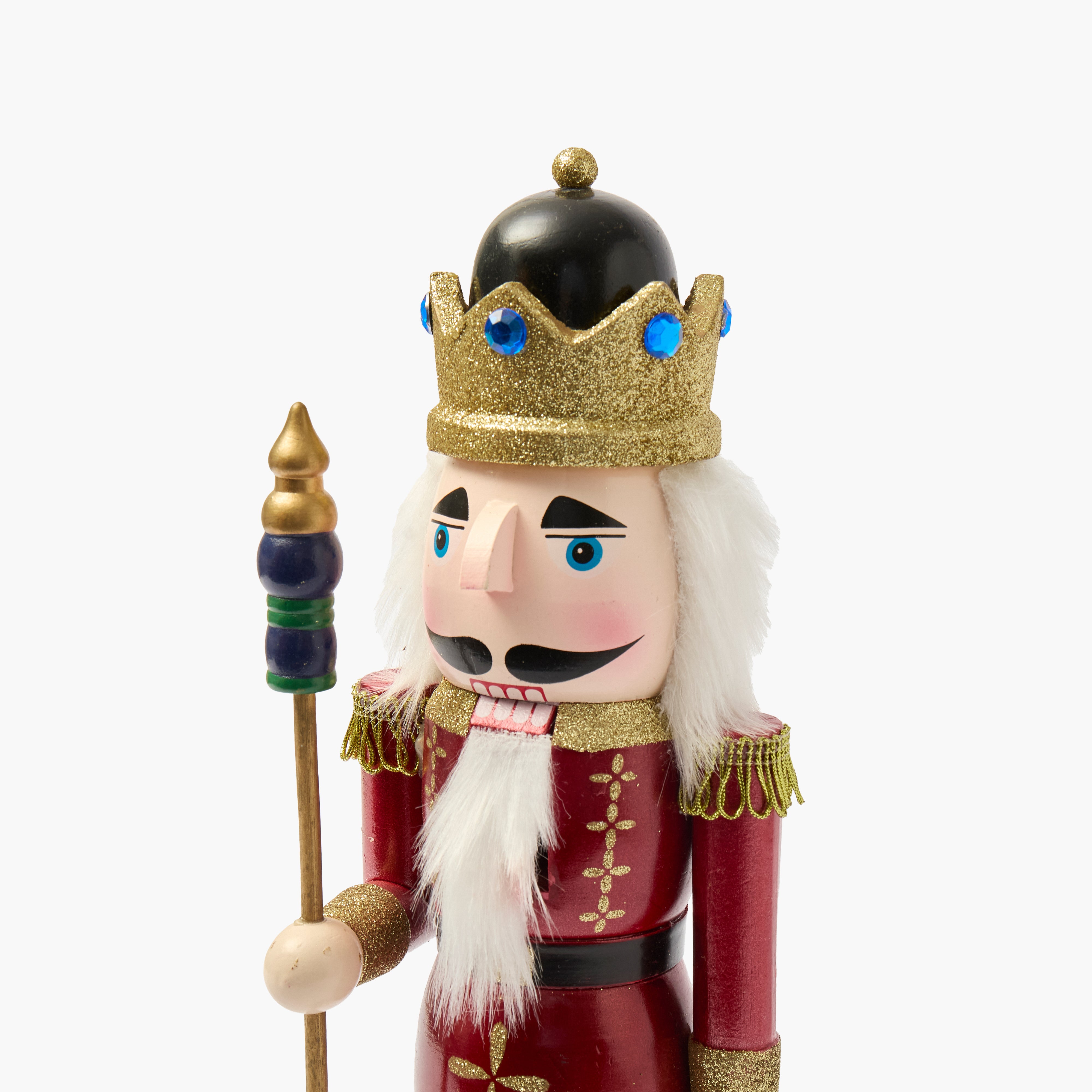 Burgundy & White Nutcracker (Pair) - 38cm