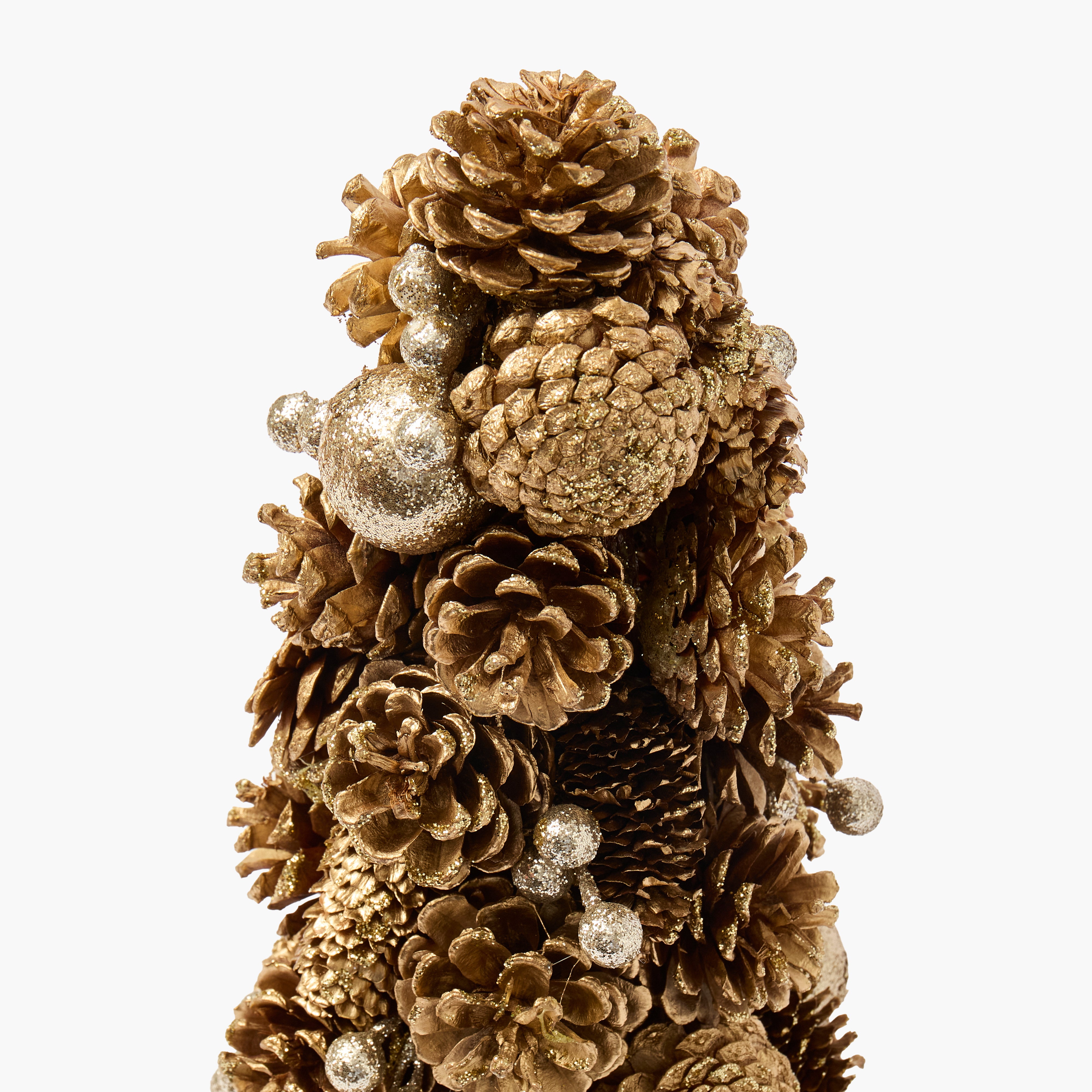 Gold Glitter Pinecone Trees (Pair)
