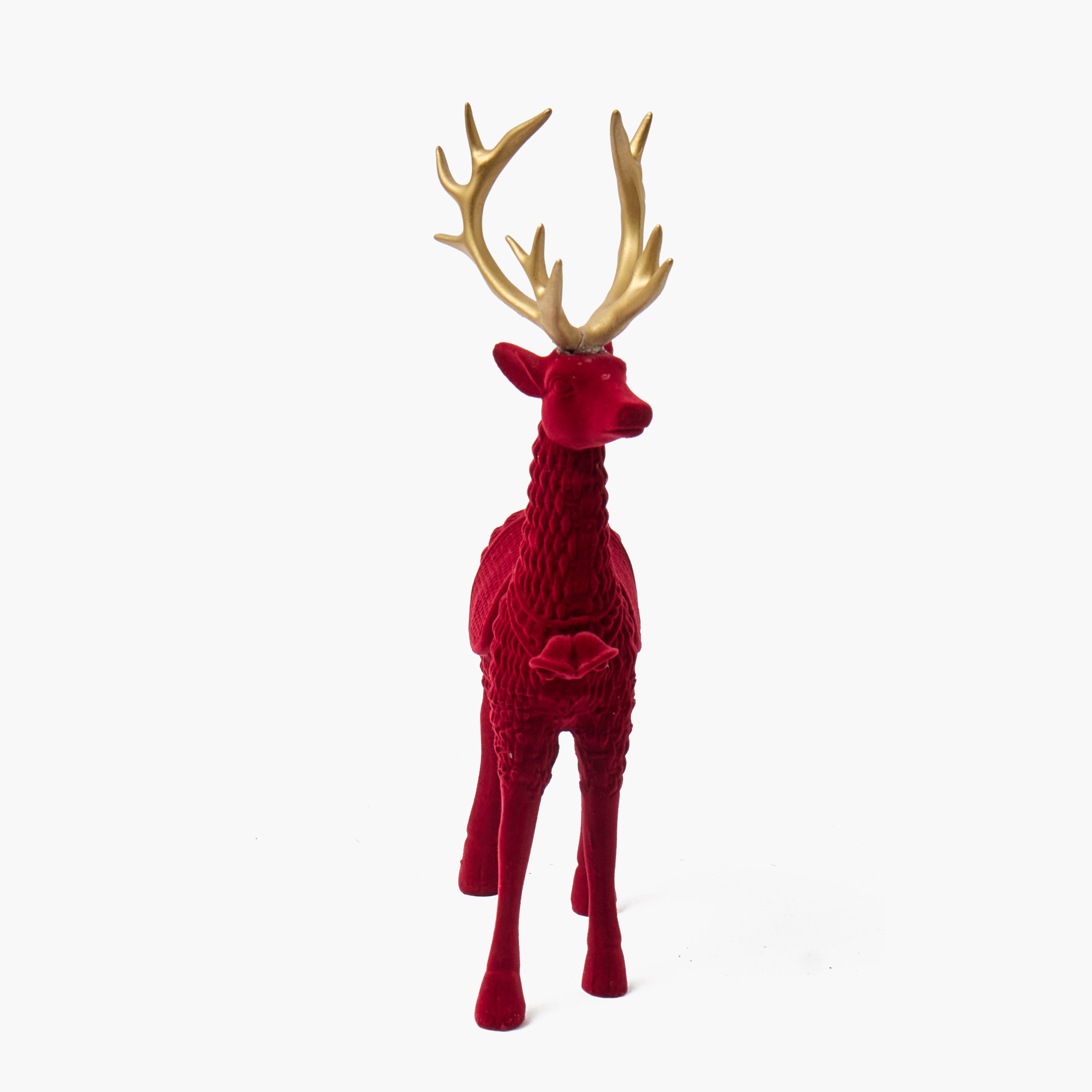 Burgundy Basketweave Reindeer (Pair)