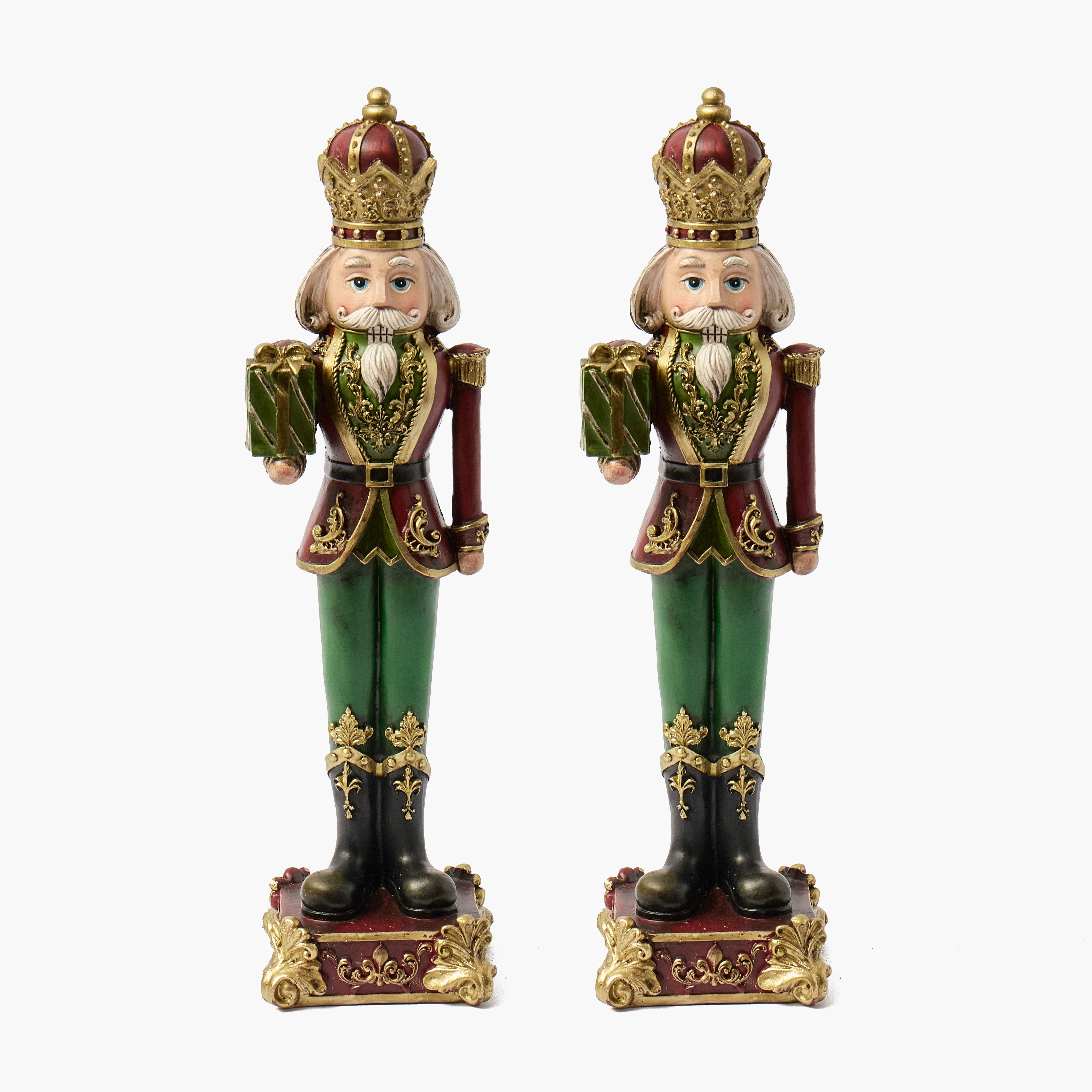 Nutcracker with Present & Crown (Pair)