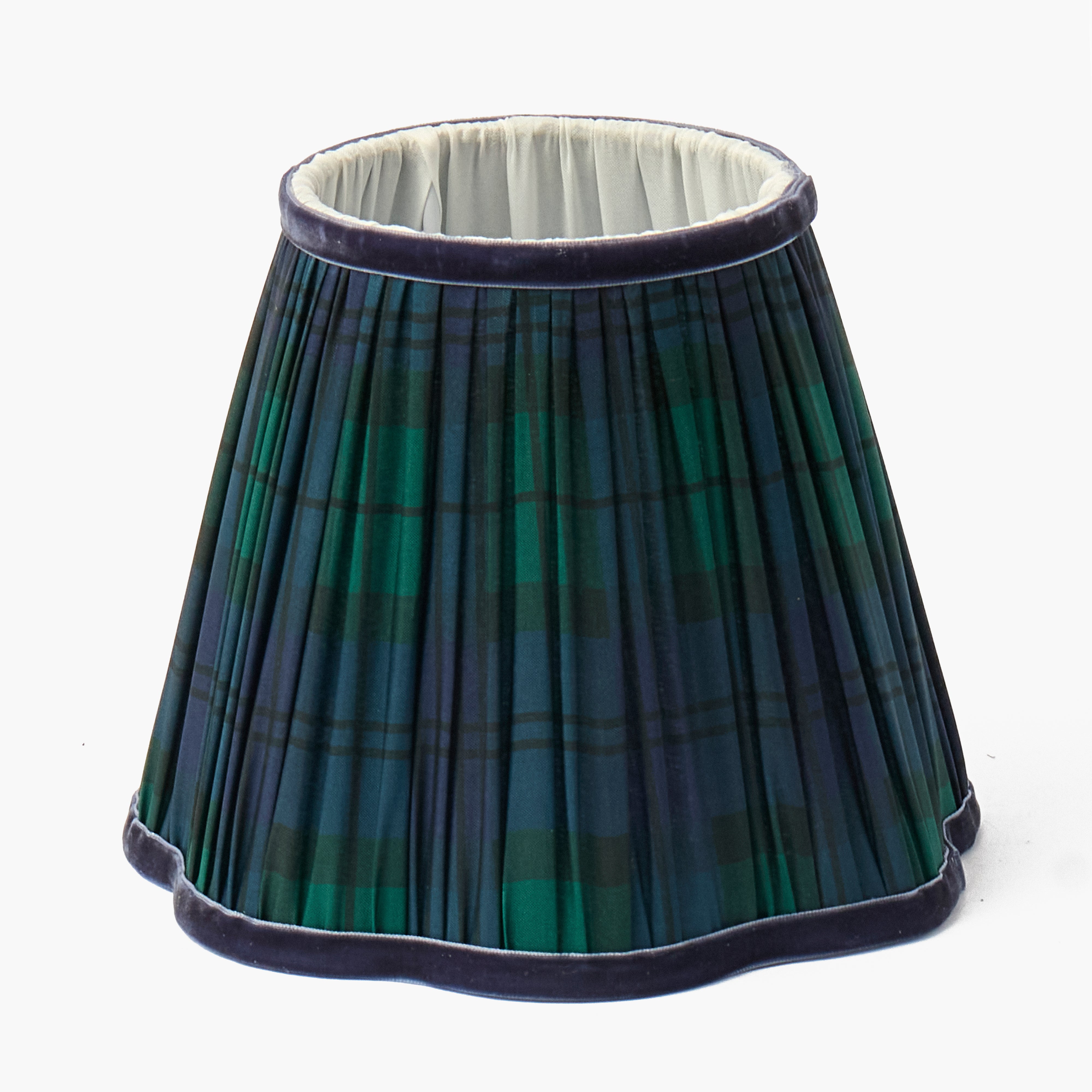 Square Rechargeable Lamp with Tartan Shade (18cm)
