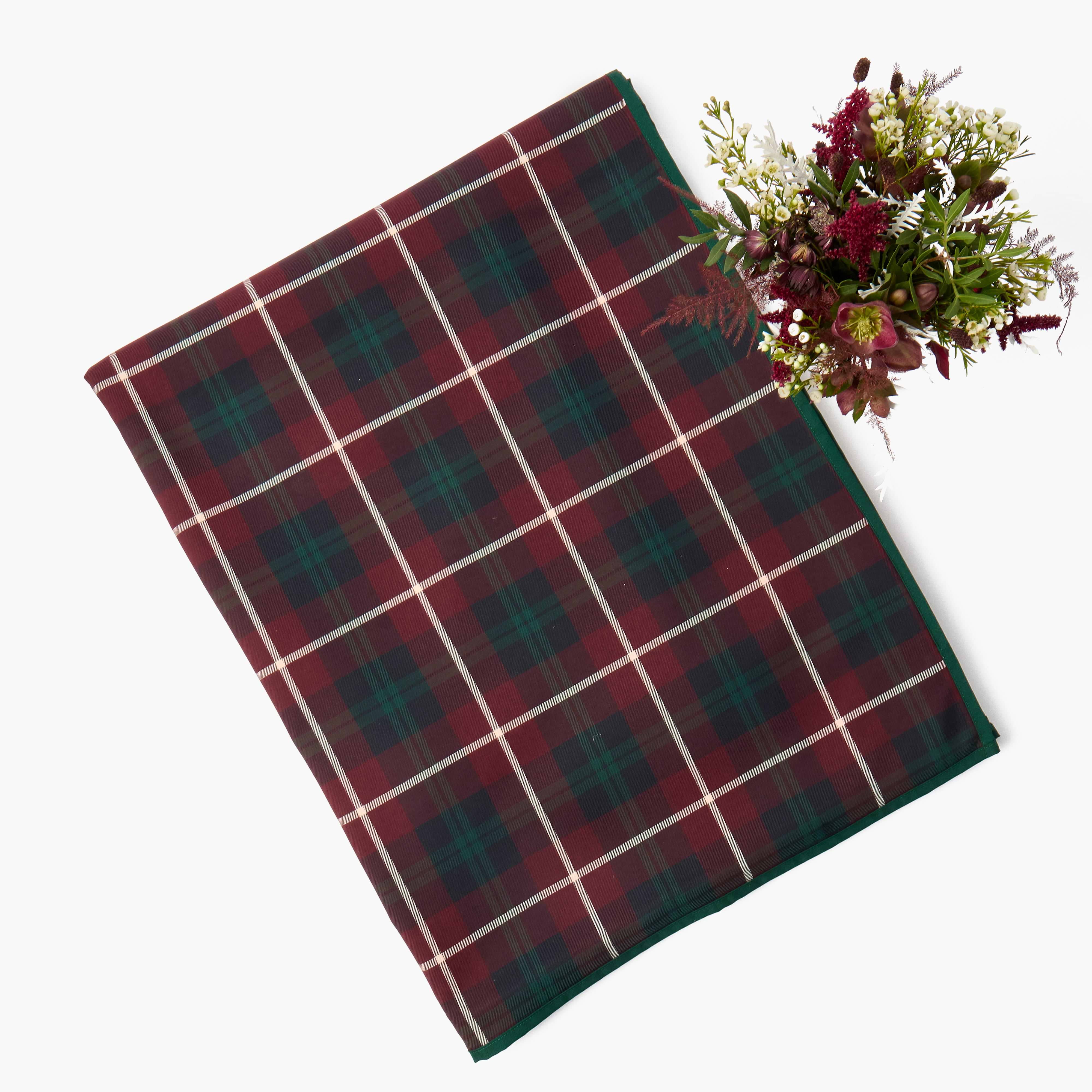Burgundy Tartan Tablecloth
