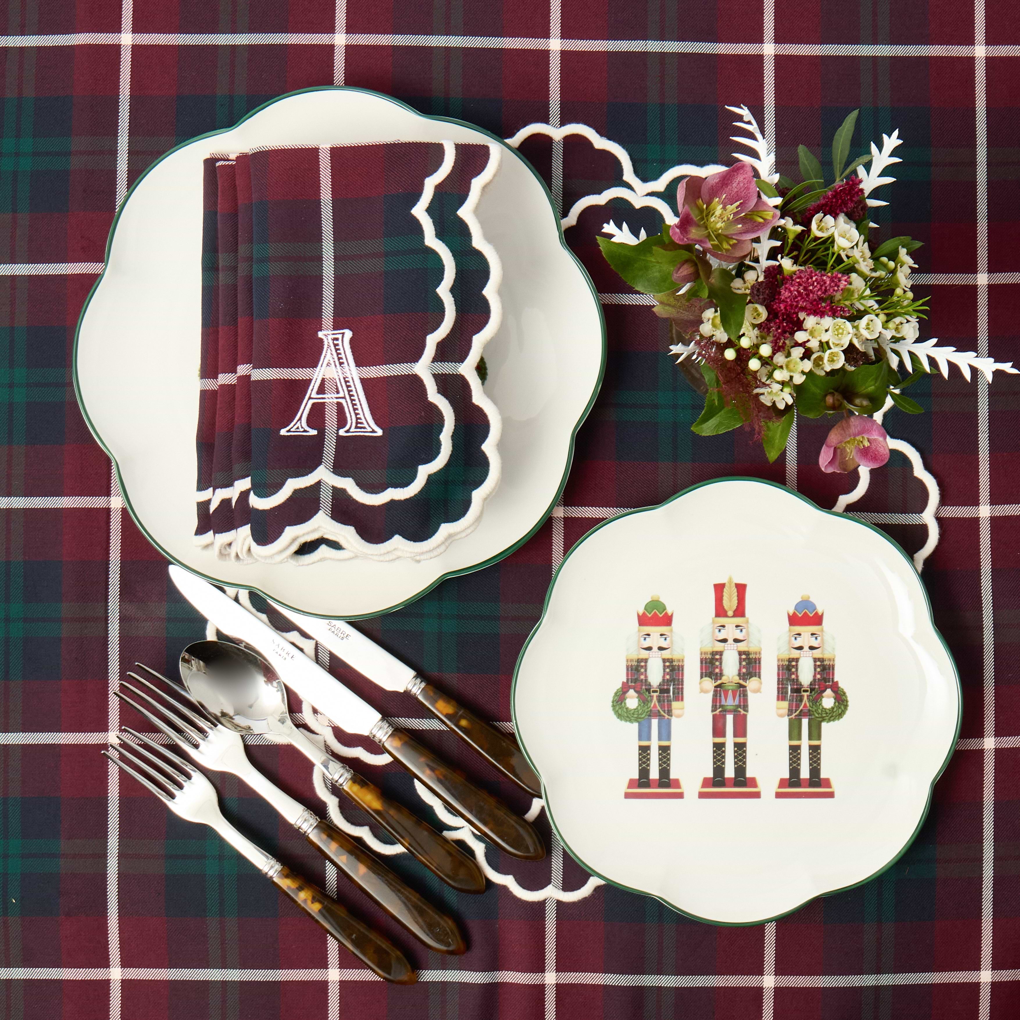Burgundy Tartan Tablecloth
