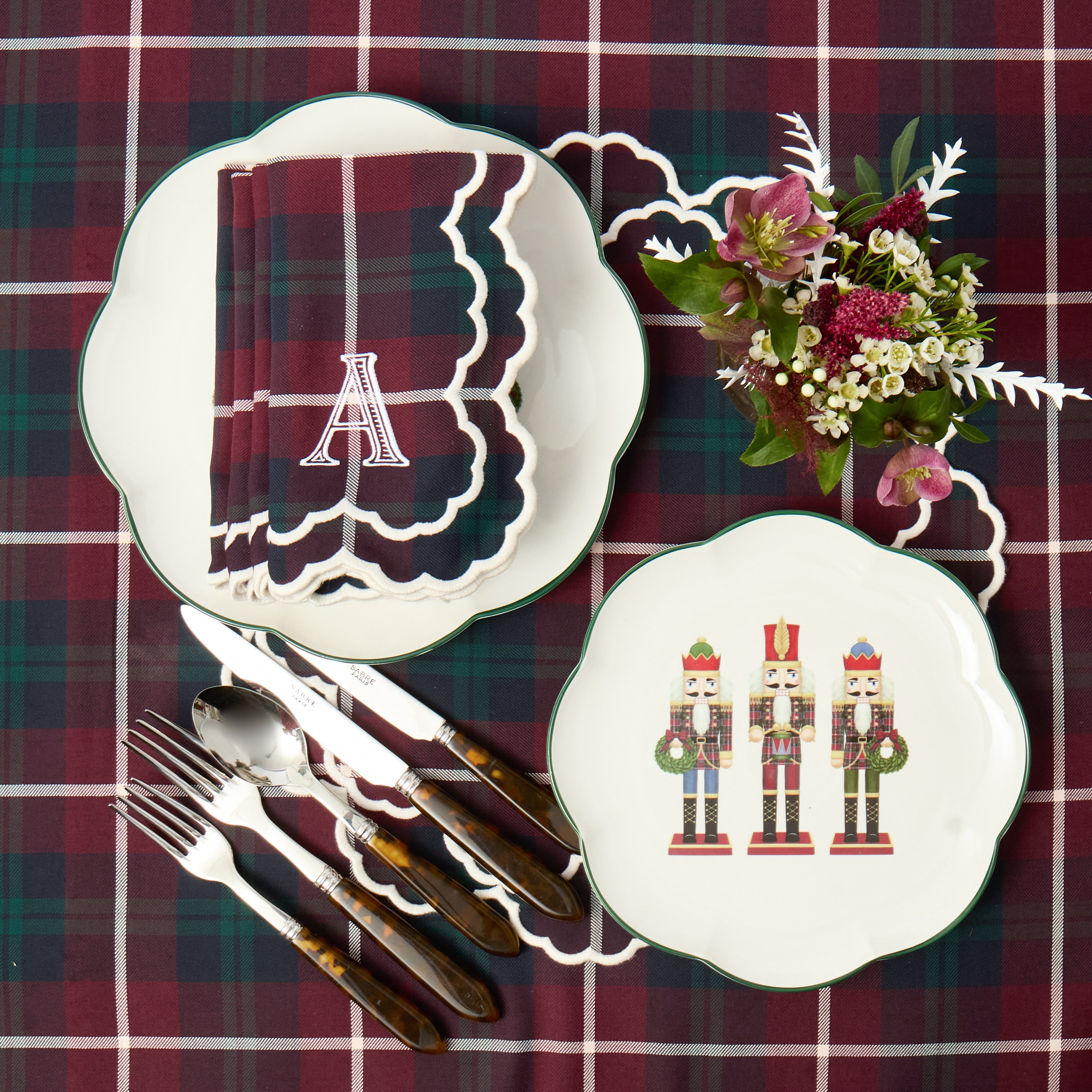 Burgundy Tartan Tablecloth