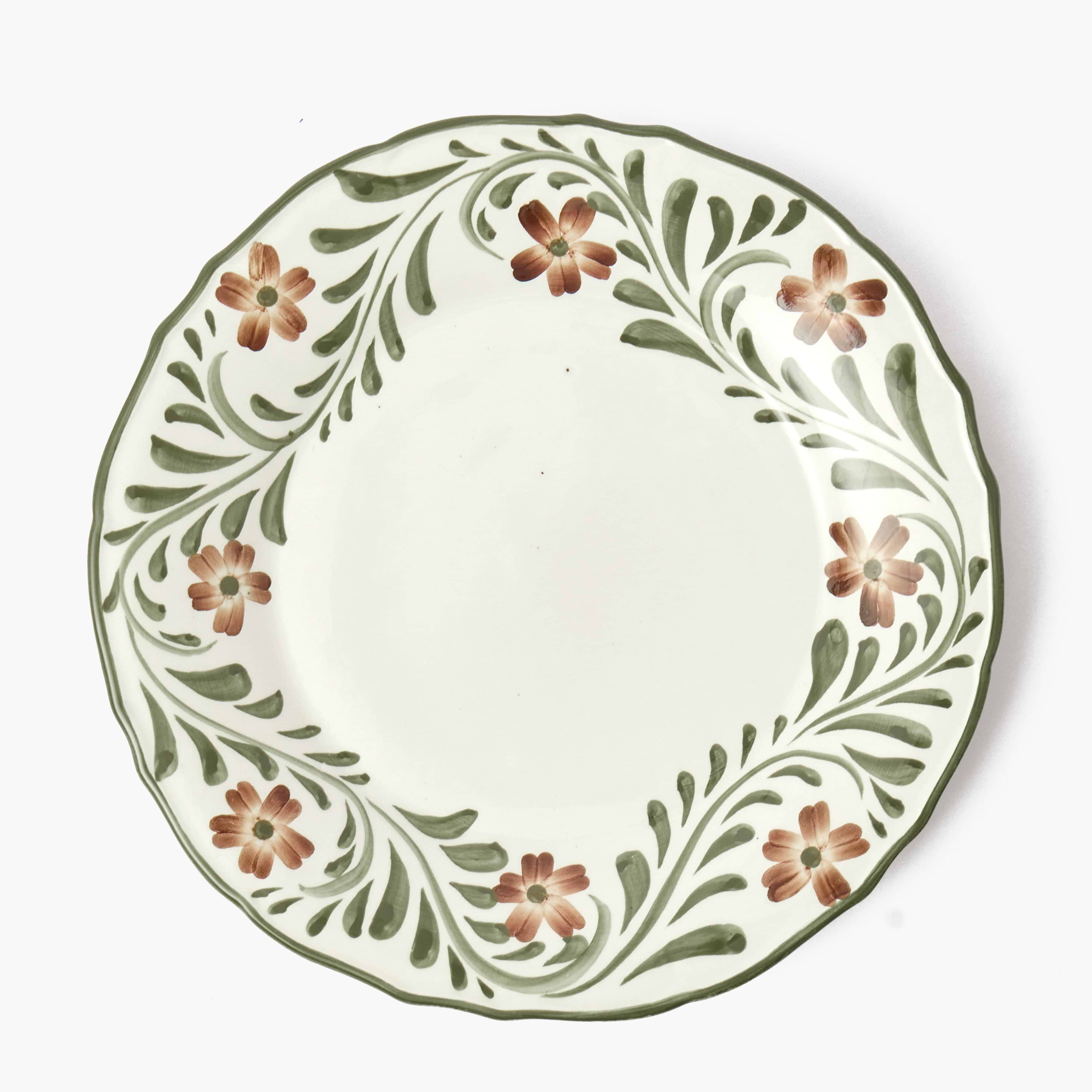 Green Alpine Floral Garland Dinner Plates (Set of 4)