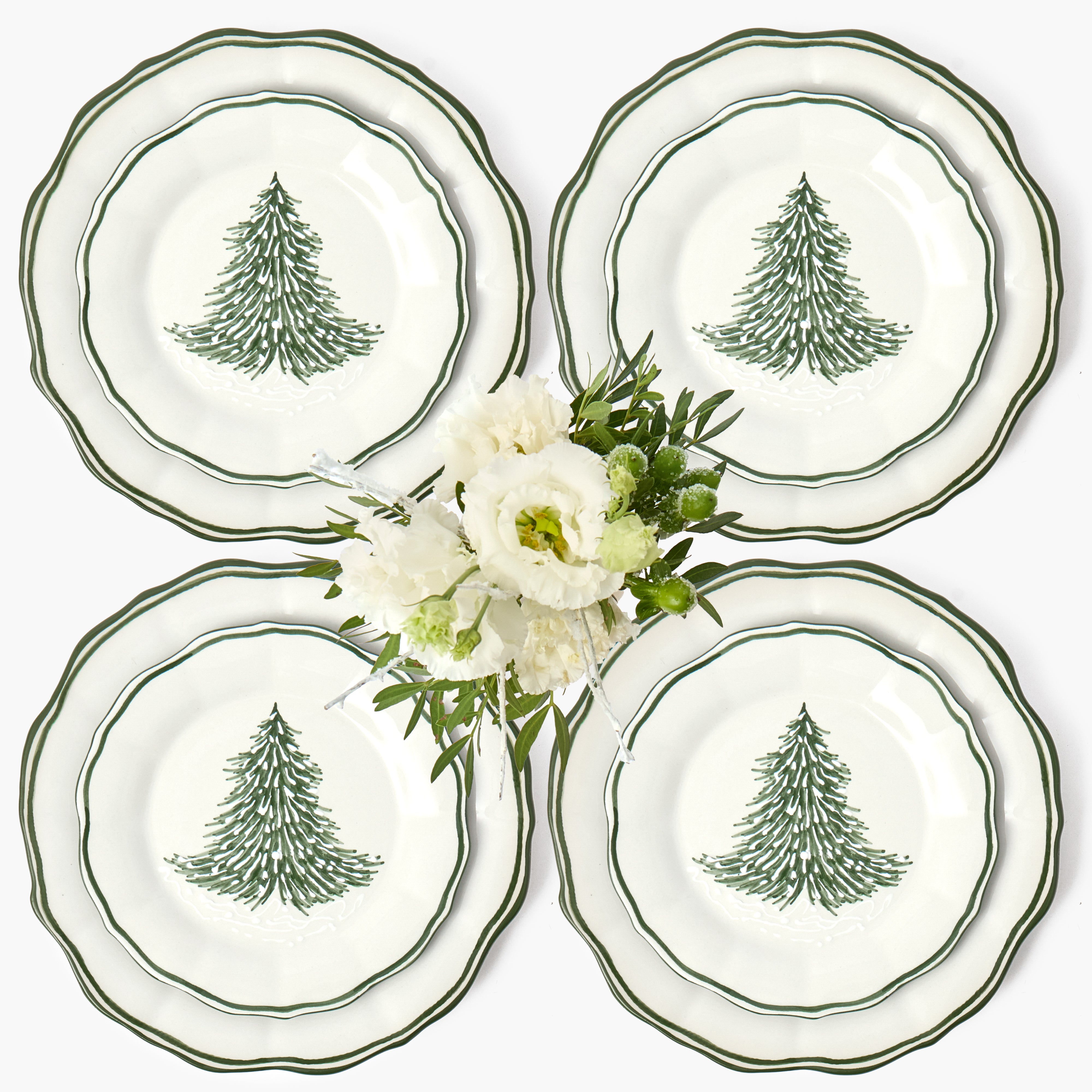 Handpainted Alpine Dinner & Starter Plates (Set of 8)