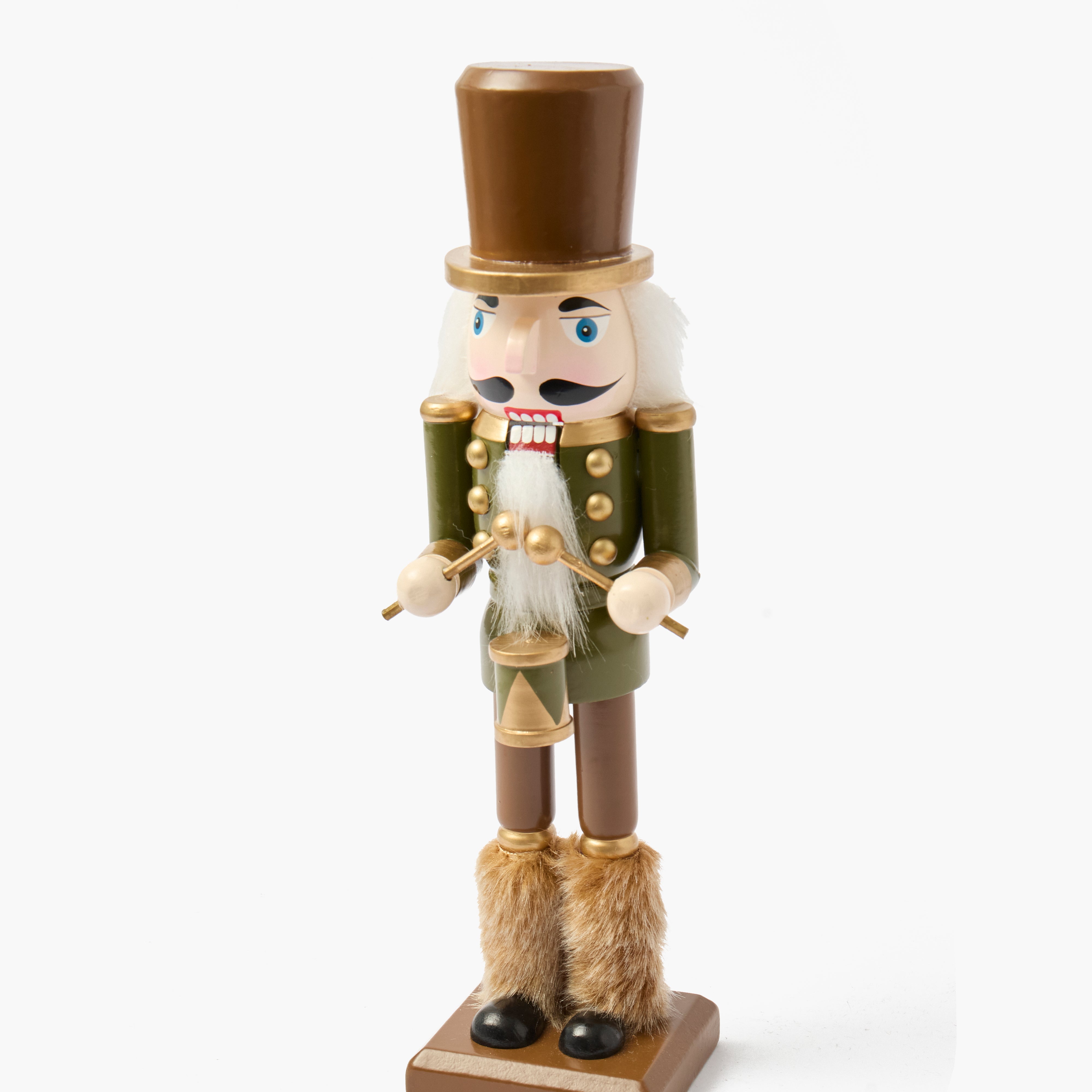 Chocolate & Olive Fur Booted Nutcracker (Pair)