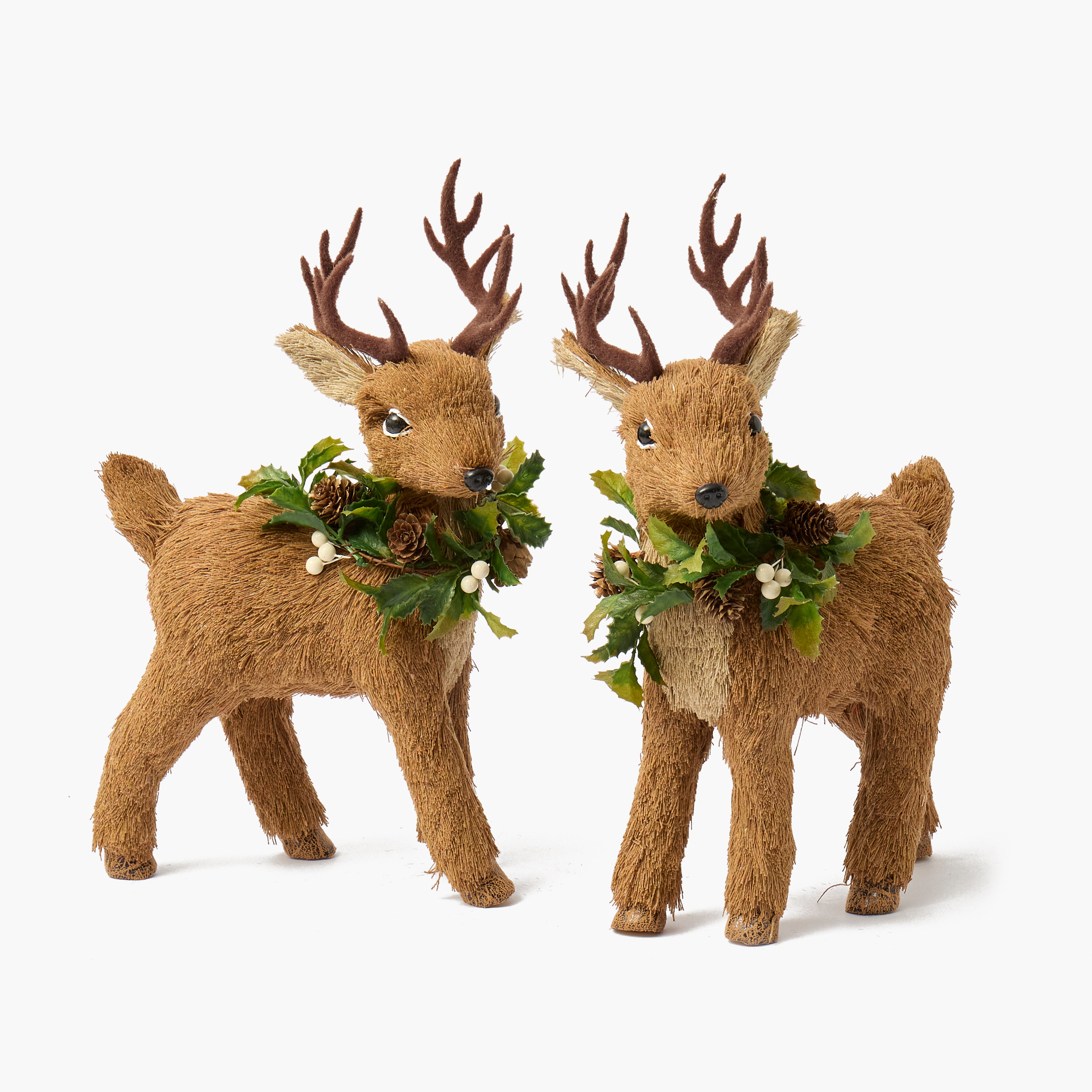 Standing Deer with Wreath (Pair)
