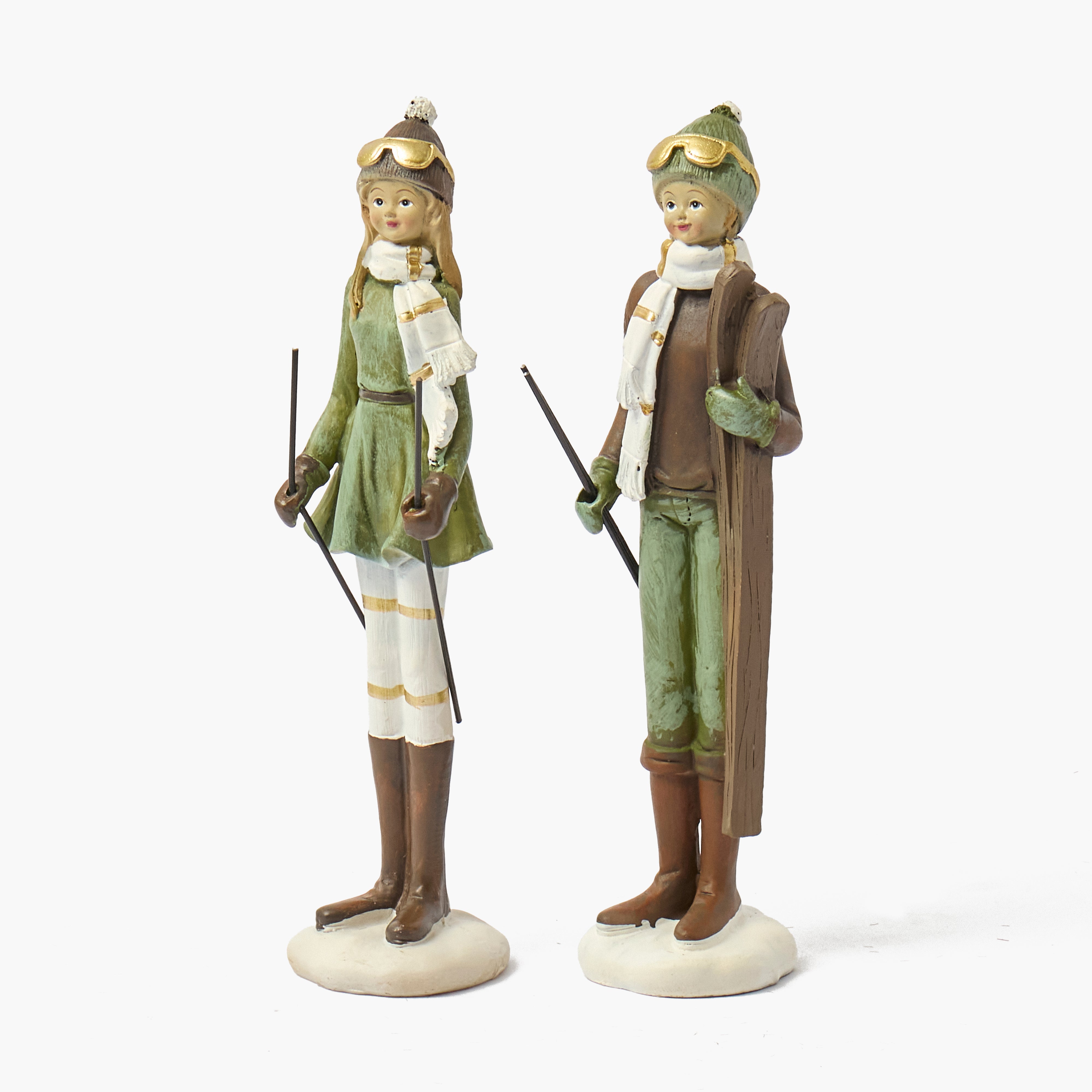 Heidi & Hans Skier Figurine (Pair)