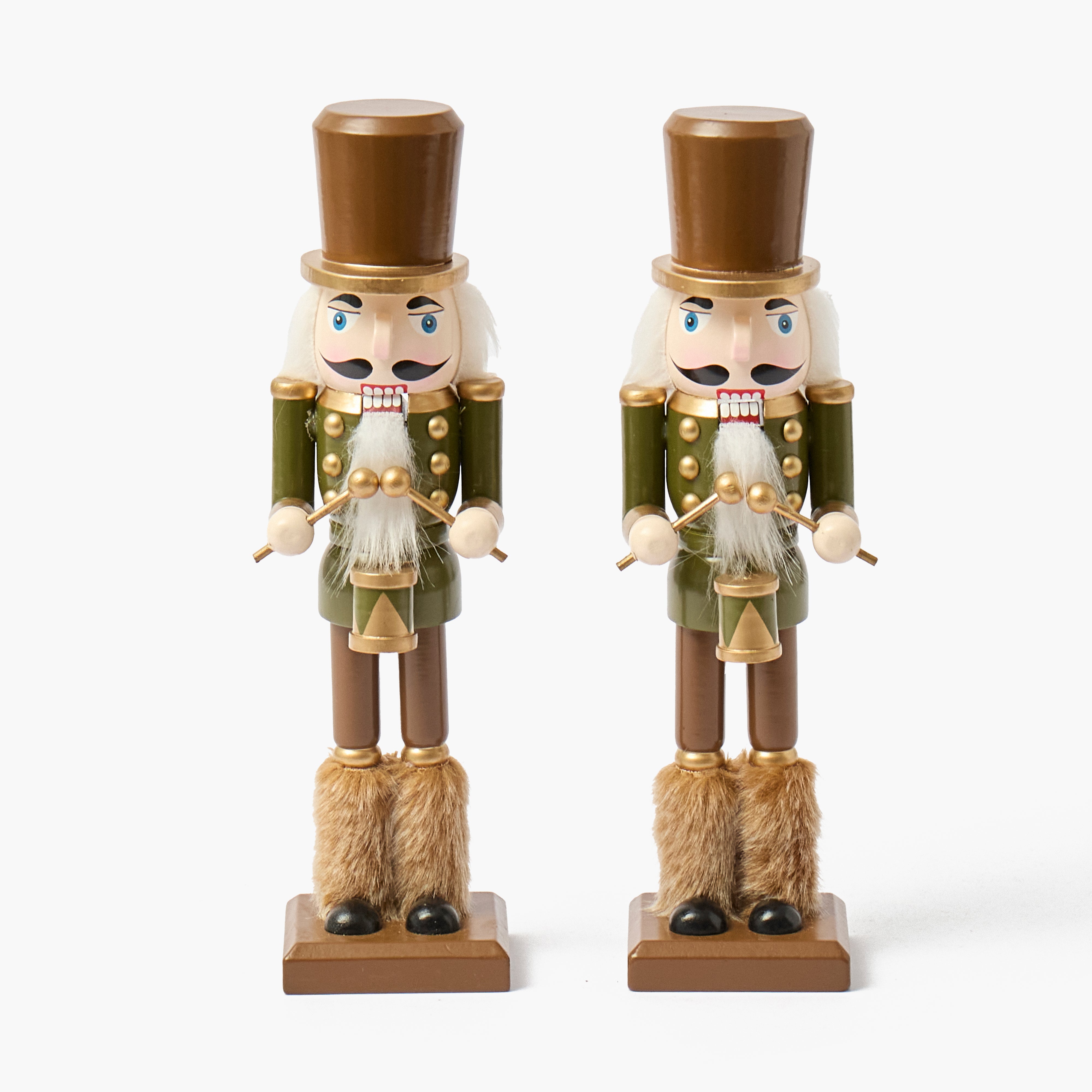 Chocolate & Olive Fur Booted Nutcracker (Pair)