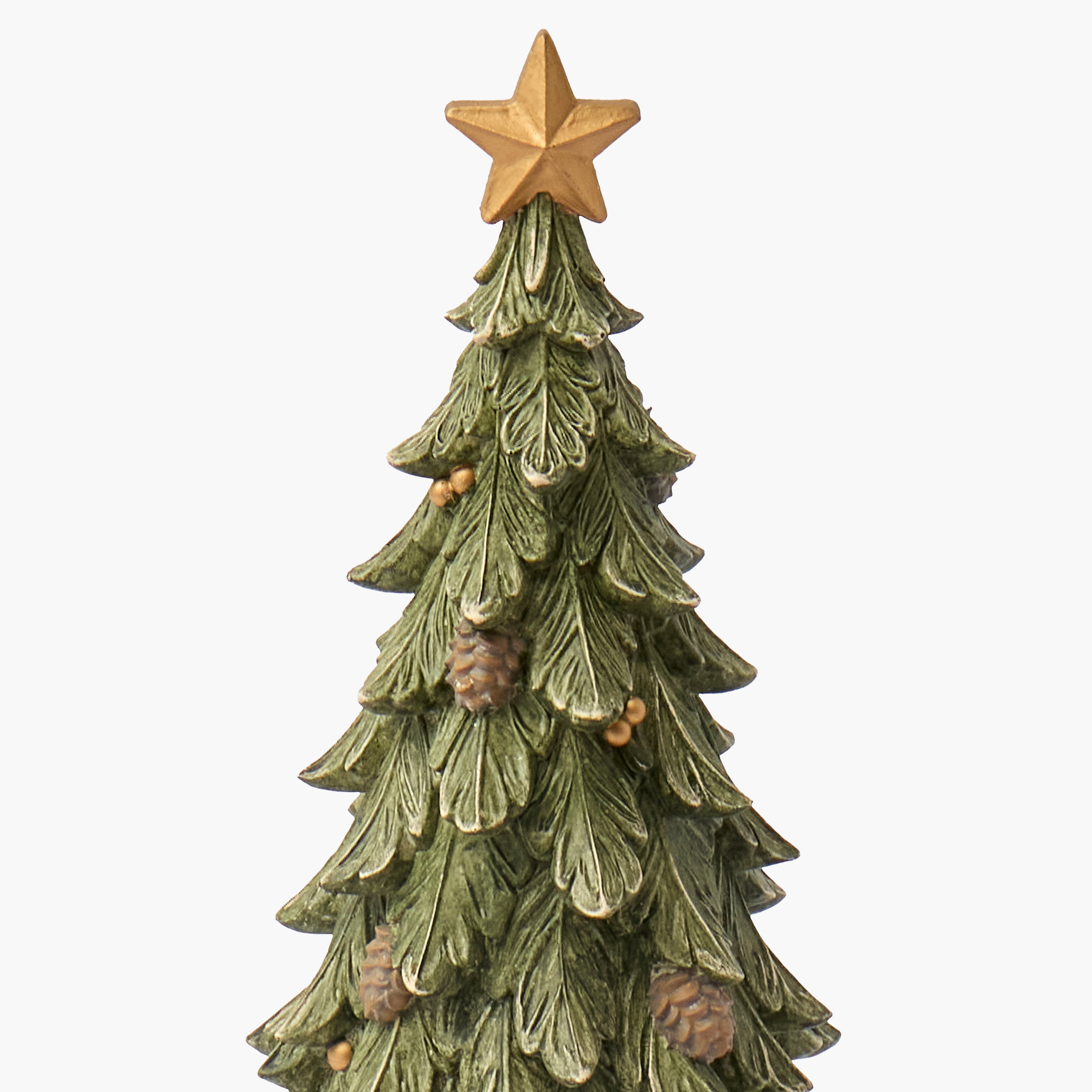 Christmas Tree with Gold Star (Pair) - 29cm