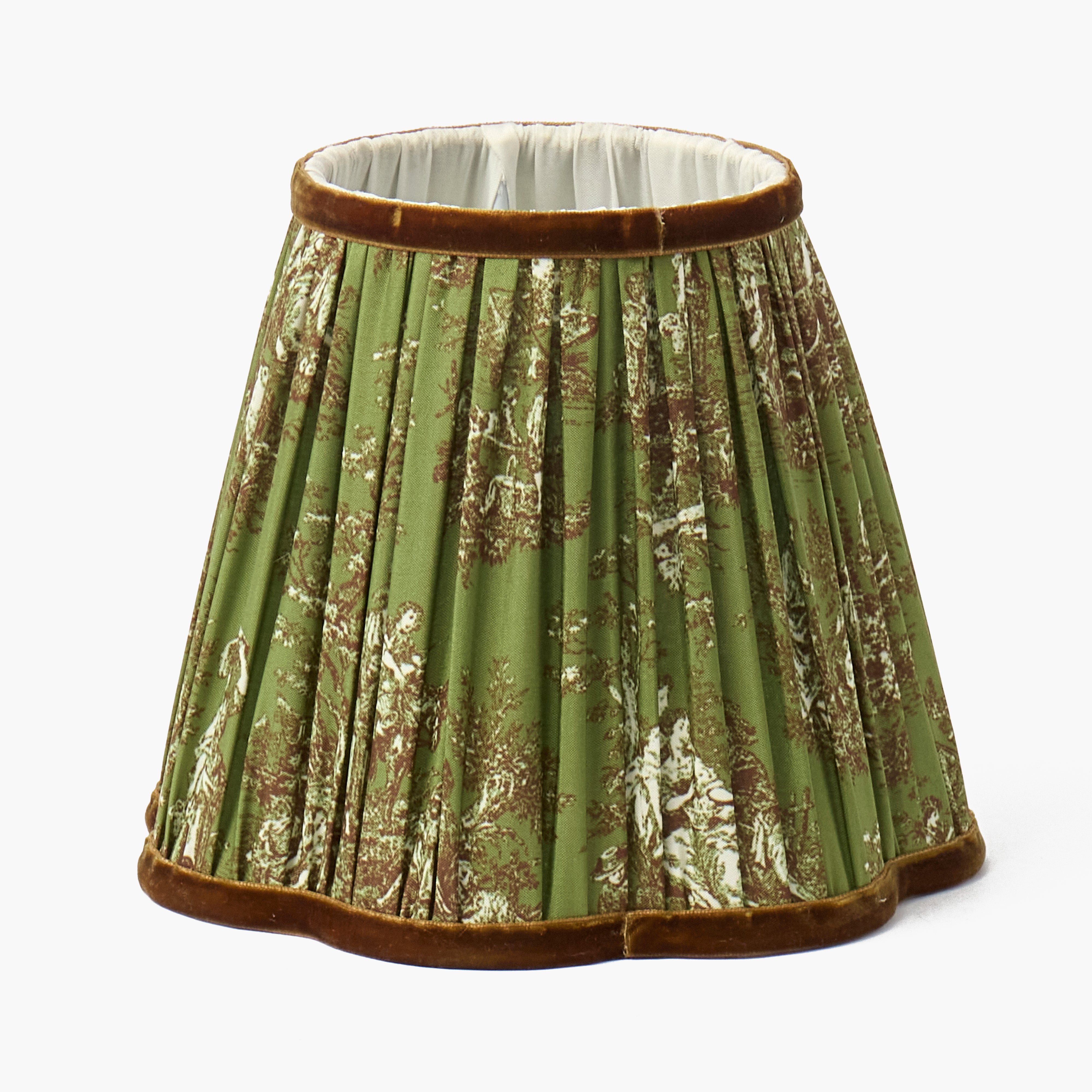 Olive & Chocolate Toile Lampshade (18cm)