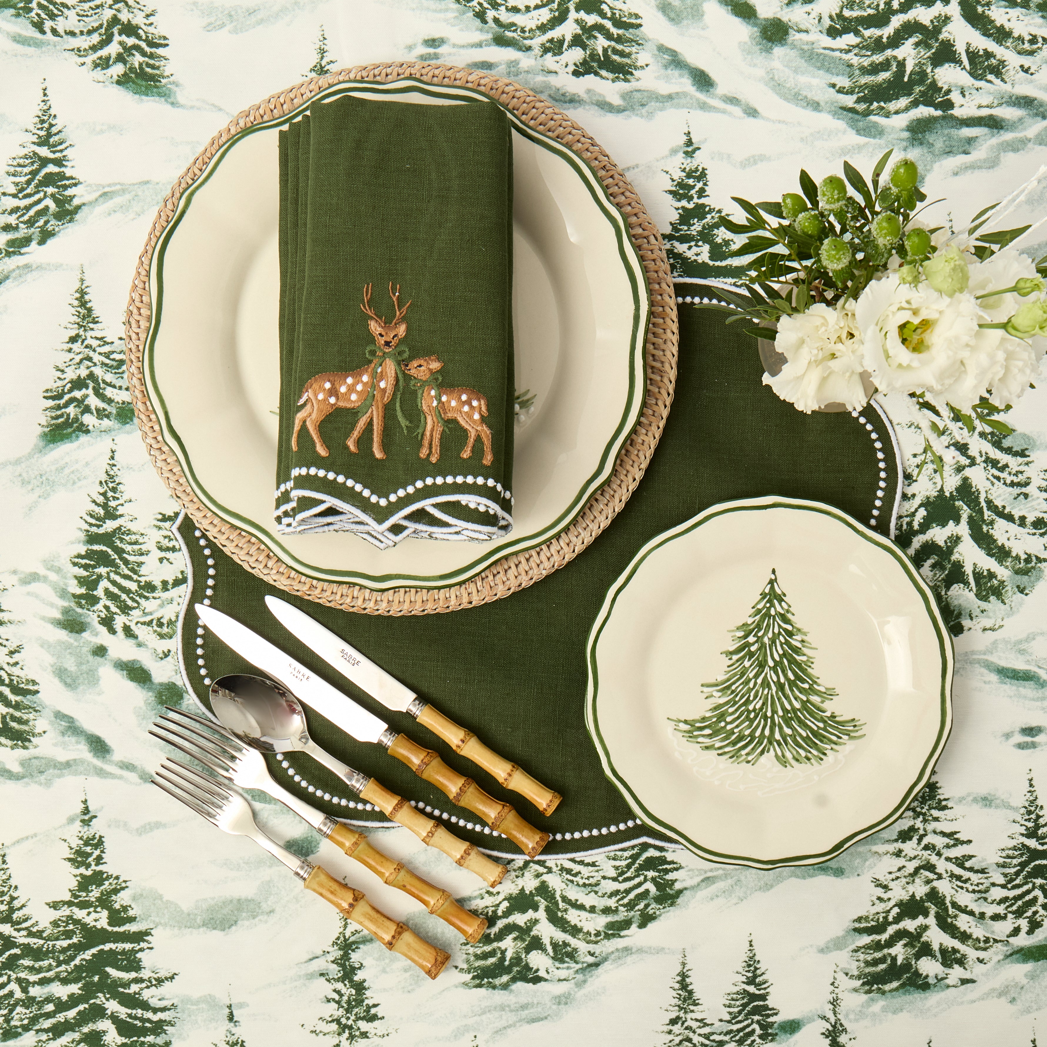 Handpainted Alpine Dinner & Starter Plates (Set of 8)