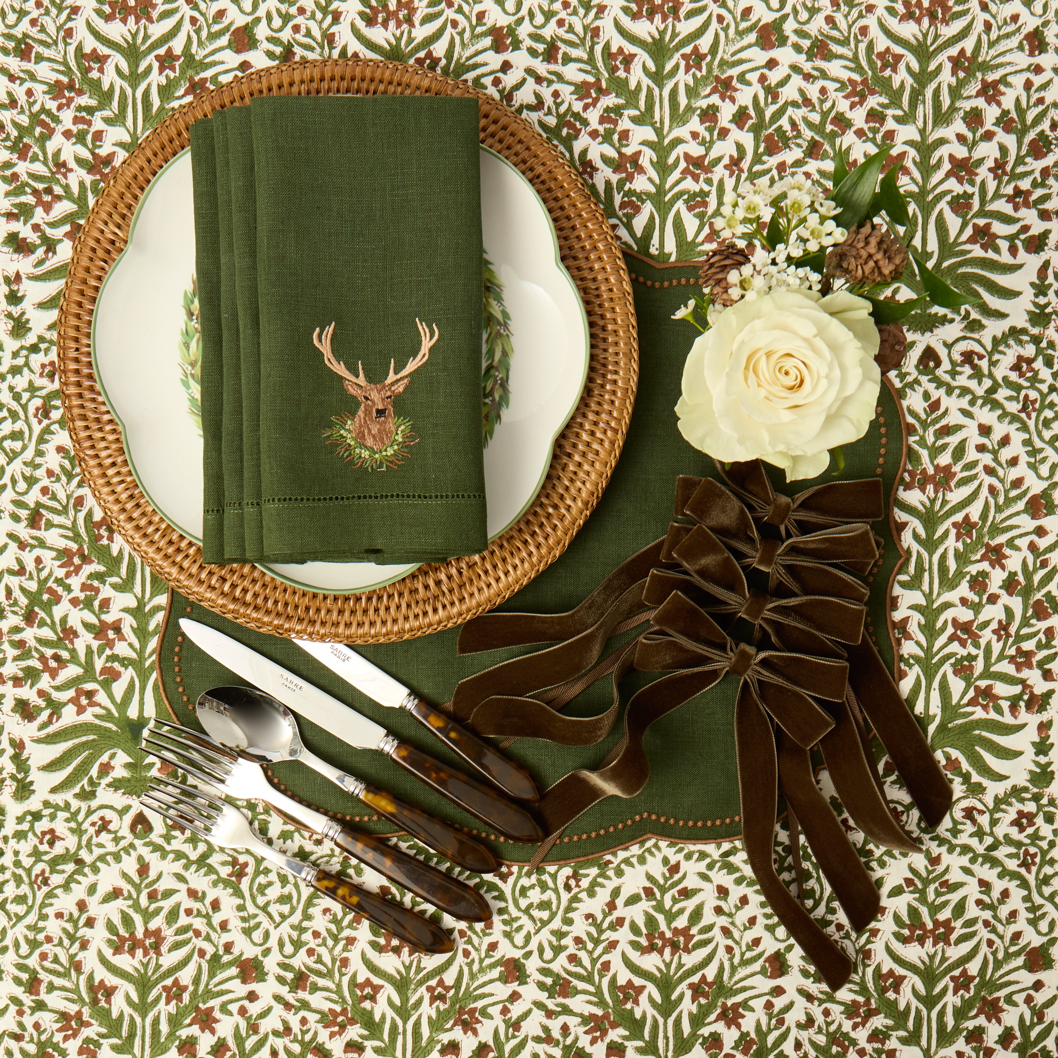 Chocolate & Olive Ethel Tablecloth