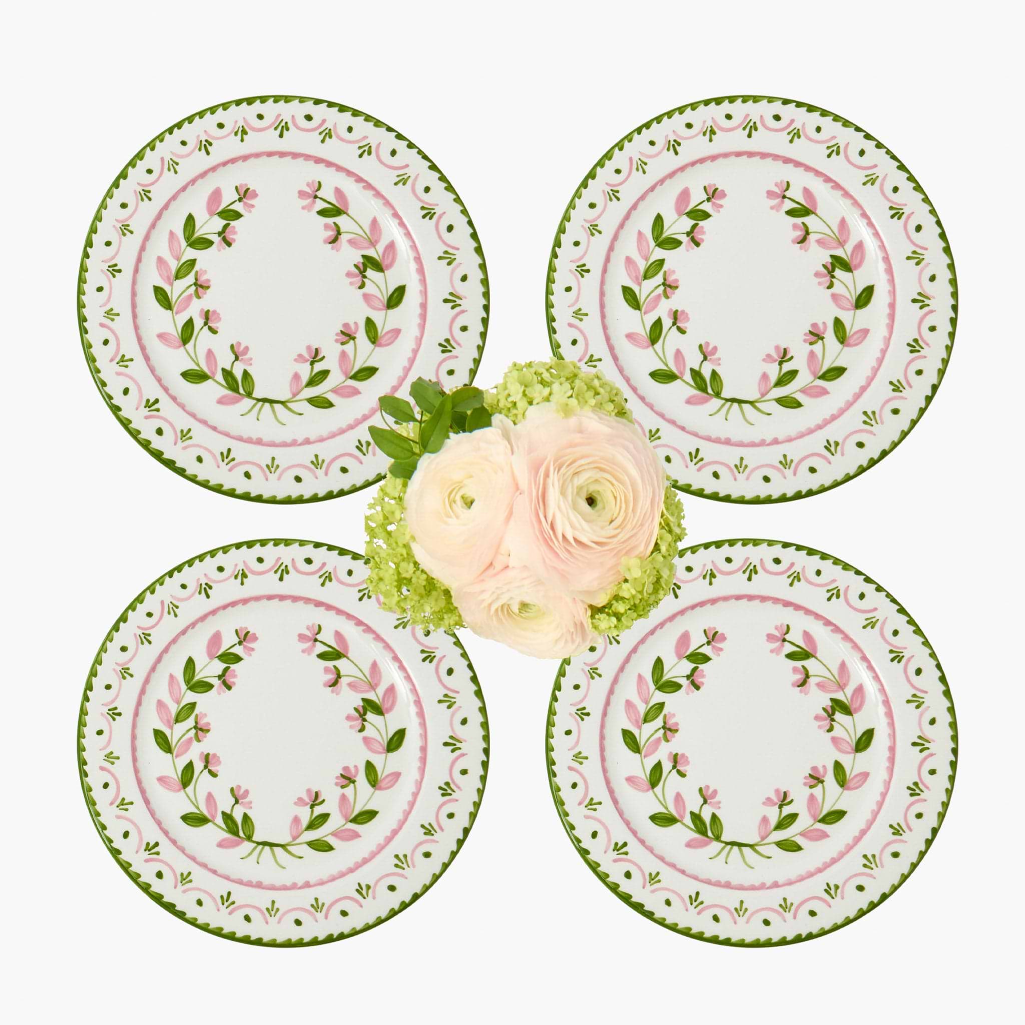 Green & Pink Josephine Garland Starter Plates (Set of 4)