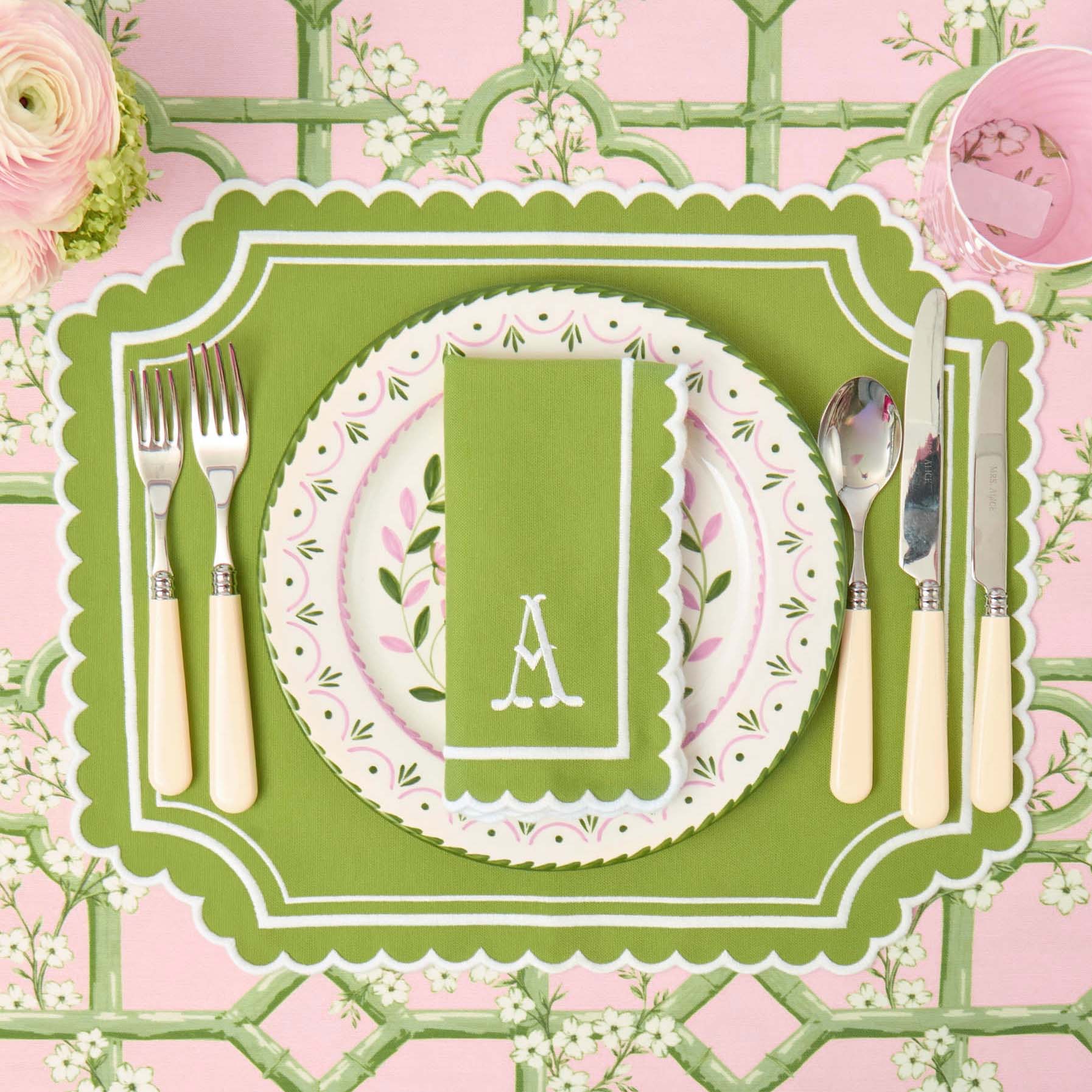 Green Louisa Napkins (Set of 4)