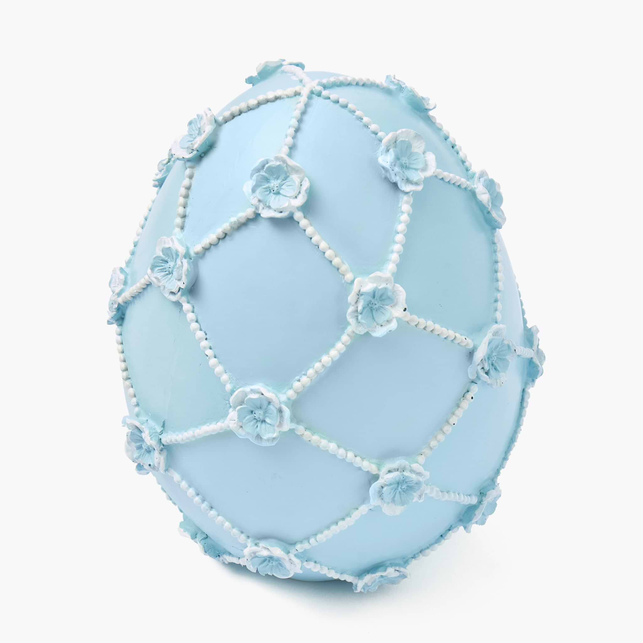 Blue Floral Trellis Easter Egg (Pair) - 20cm