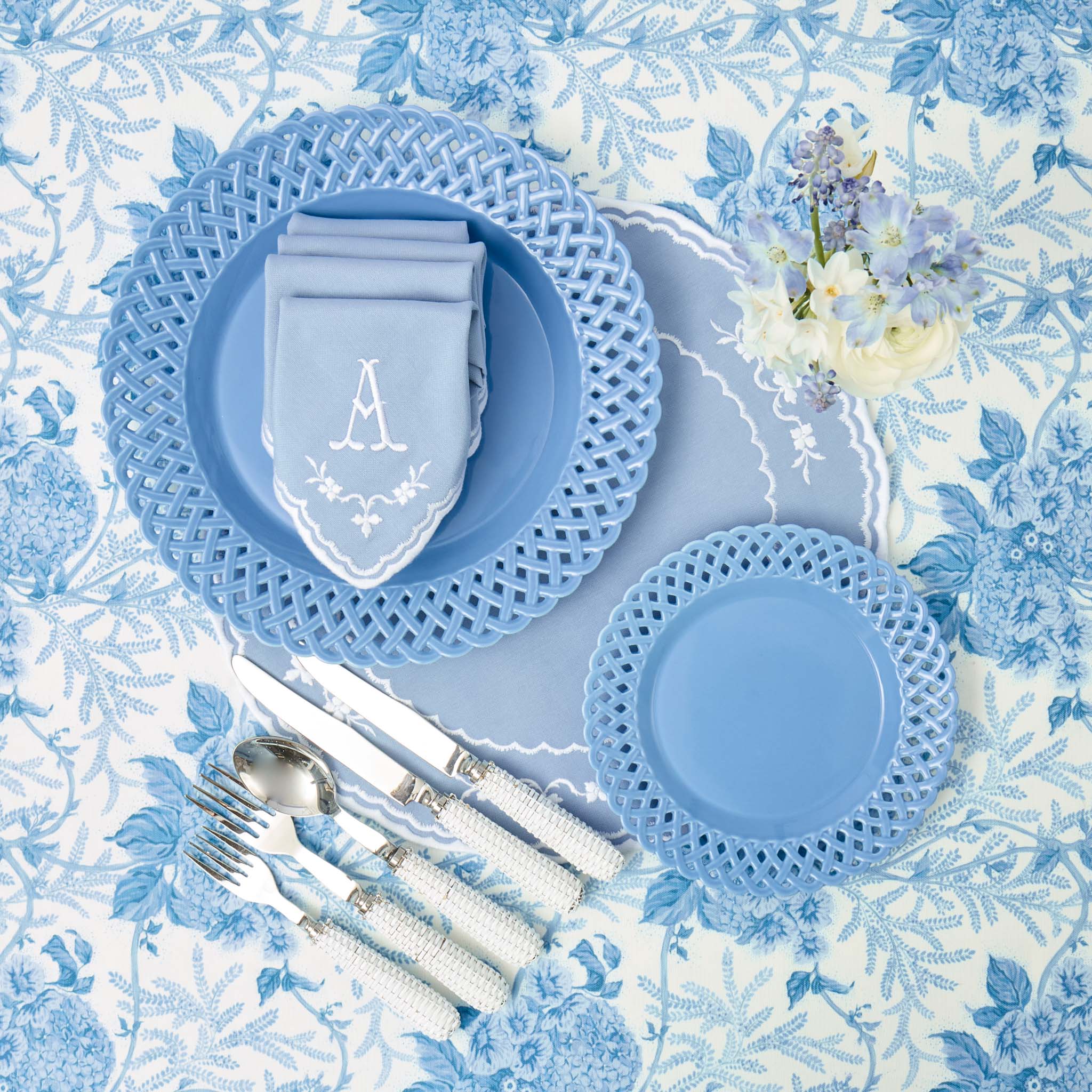 Blue Basketweave Starter Plate