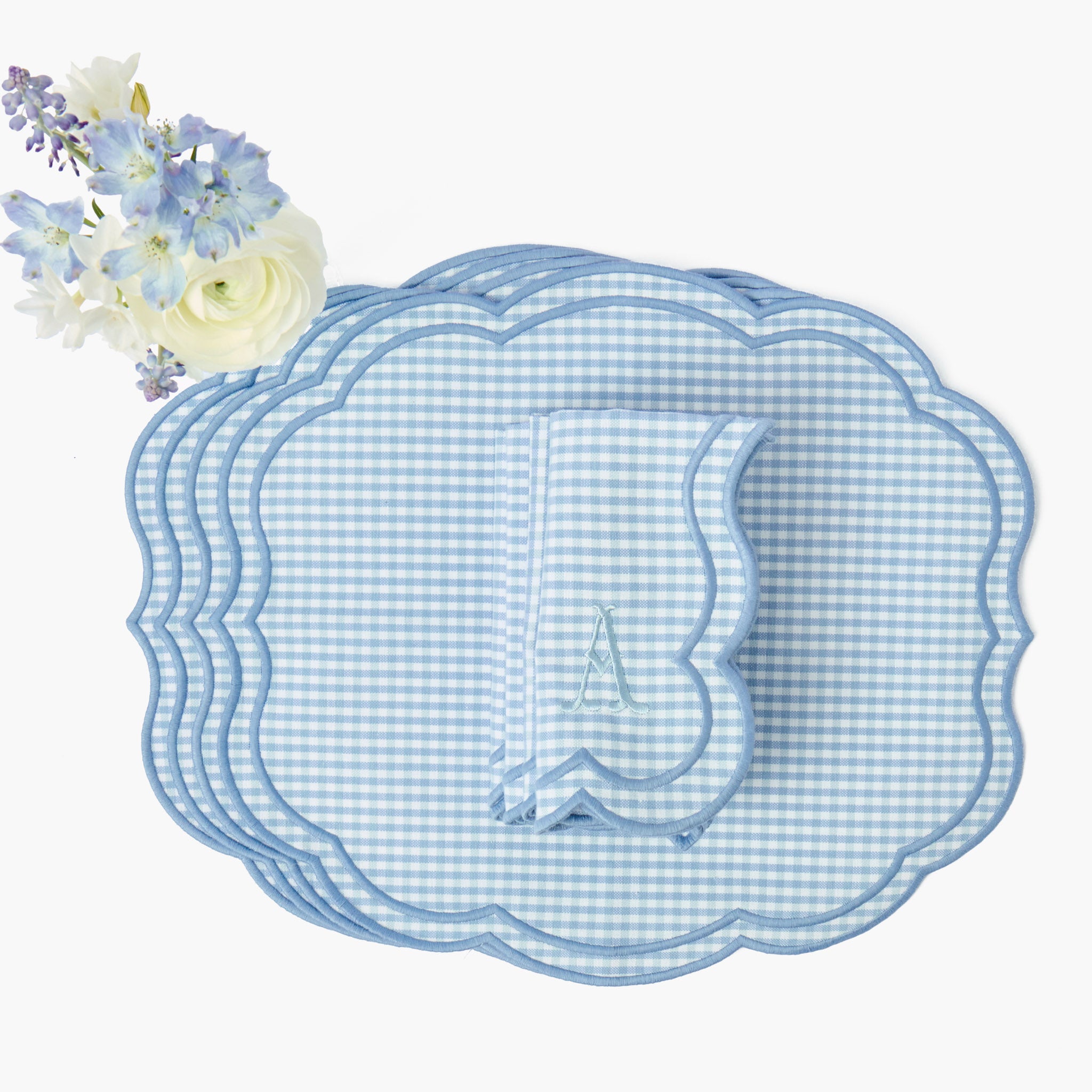 Eloise Blue Gingham Placemats (Set of 4)