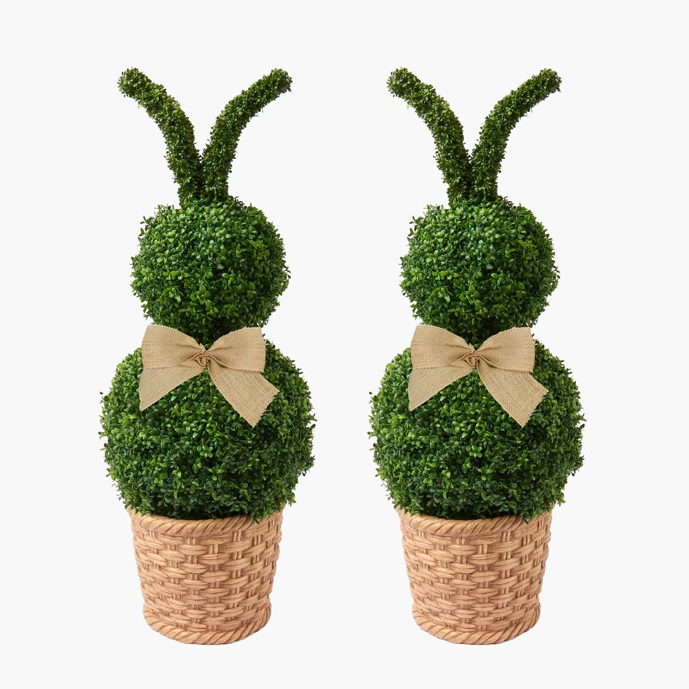 Extra Large Faux Boxwood Rabbits (Pair)