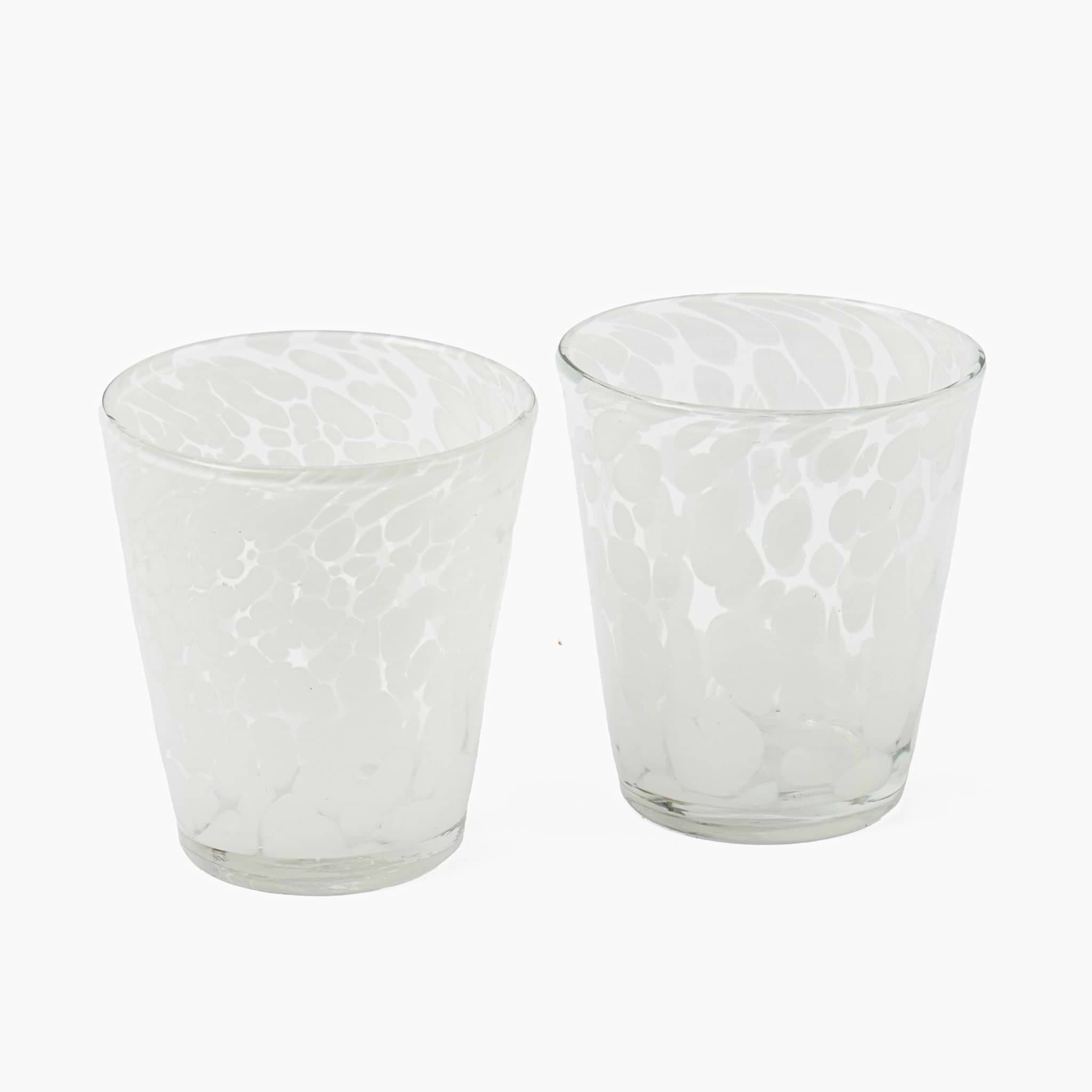 White Dappled Glasses (Set of 4)