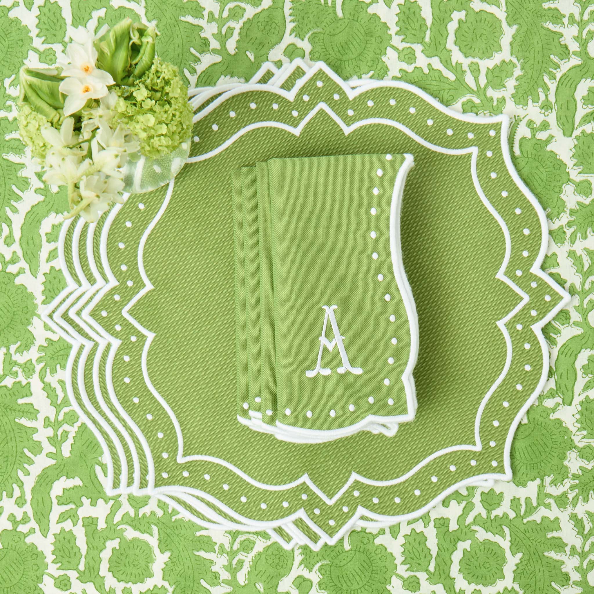 Green Celestria Placemats & Napkins (Set of 4)