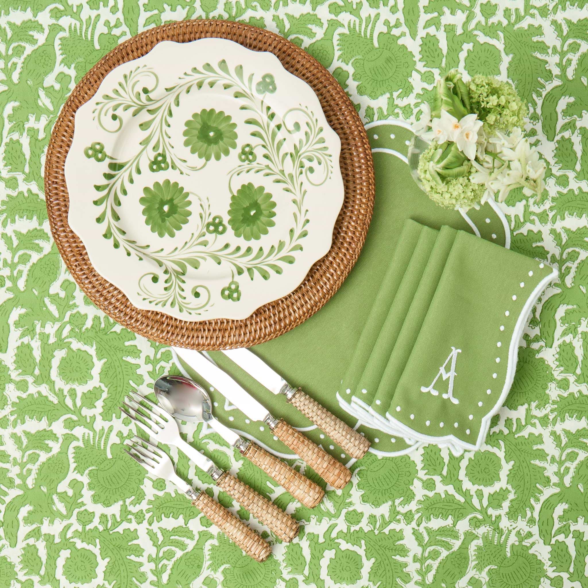 Brown Rattan Charger Plates (Set of 4)